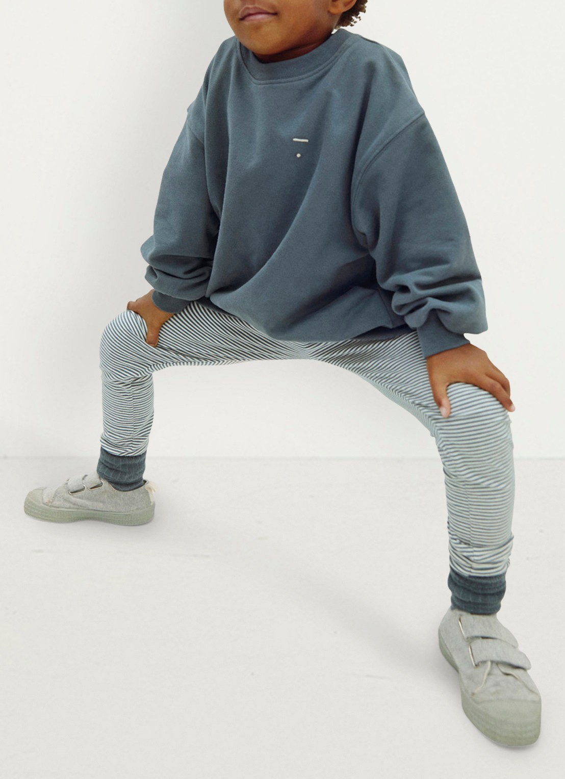 Gray Label Sweater met ronde hals - voorkant 2 blauwgrijs