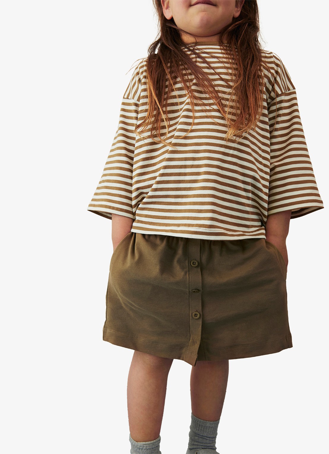 Gray Label T-shirt met ronde hals - voorkant 3 zand