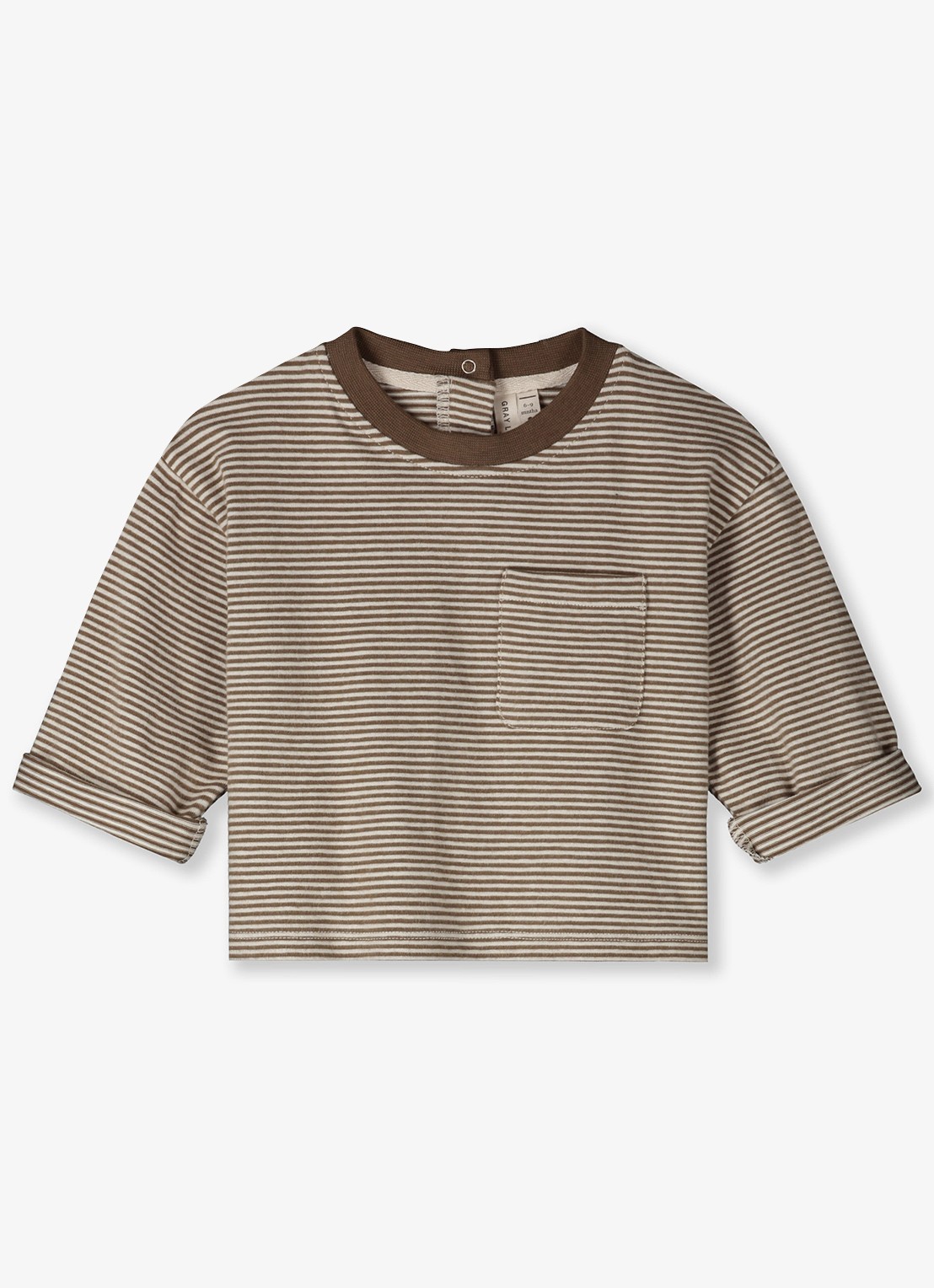 Gray Label T-shirt met streepprint - voorkant gebroken wit