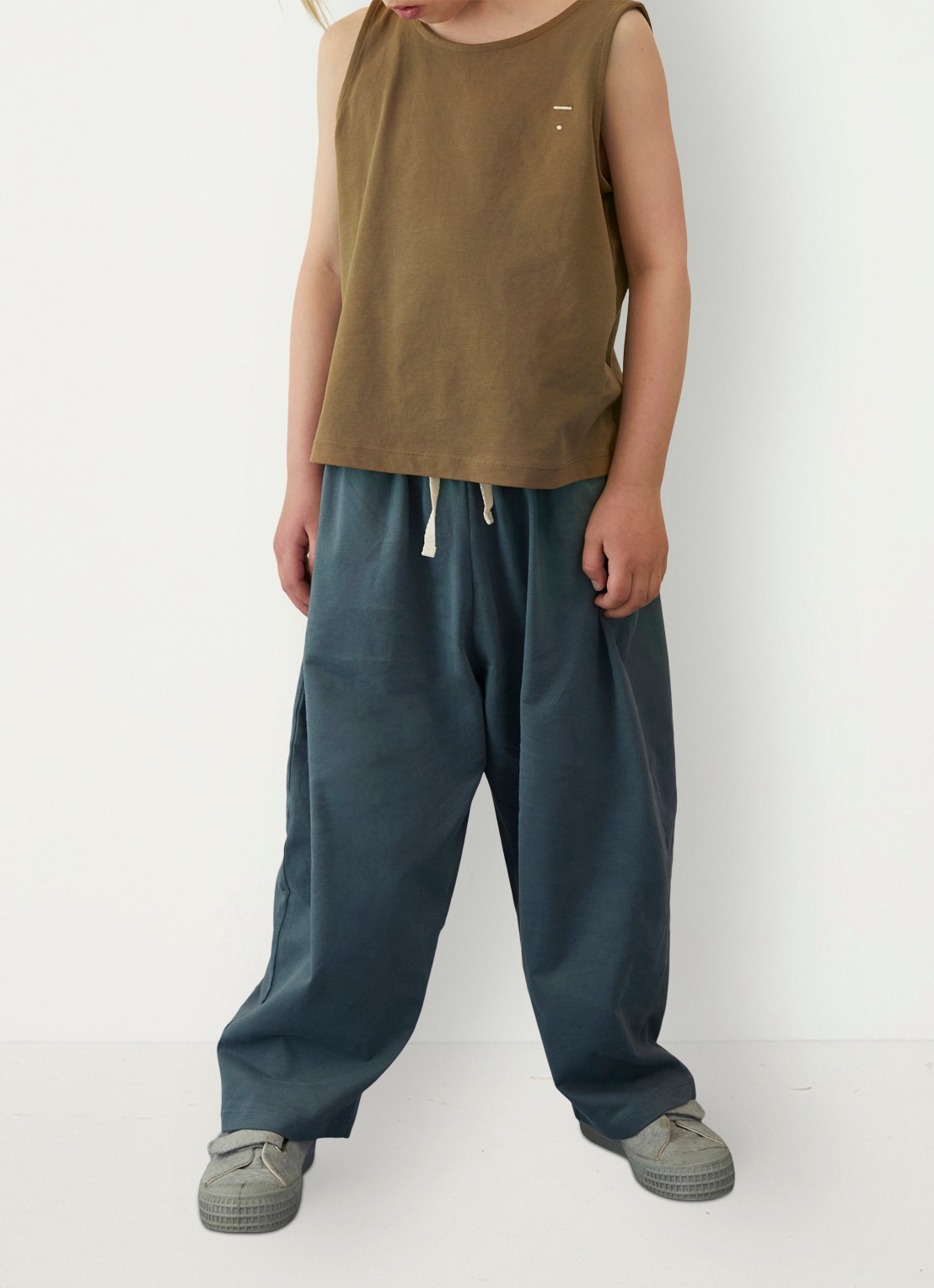 Gray Label Tanktop met streepprint - voorkant 2 lichtbruin