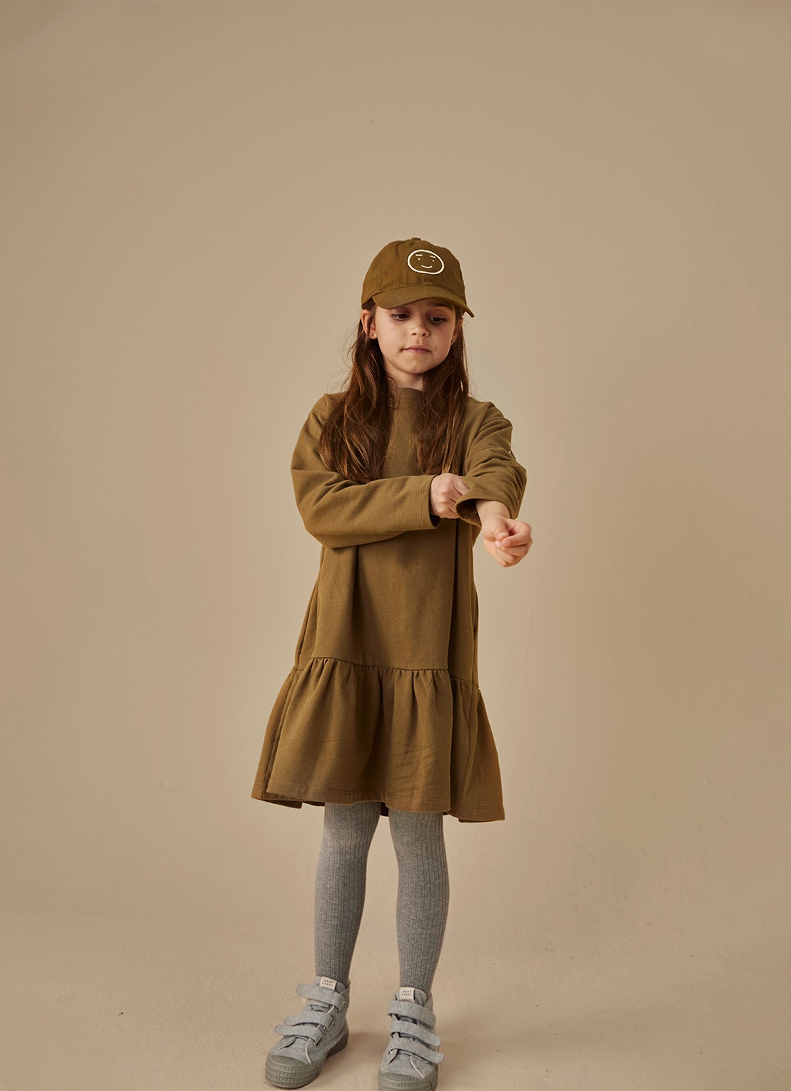 Gray Label Tuniekjurk met plooidetails - voorkant 4 bruin