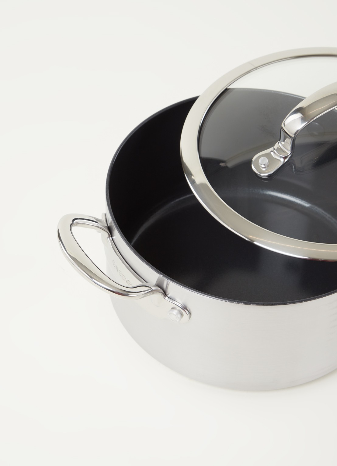 GreenPan Barcelona Evershine kookpan Ø20 cm - detail zilver