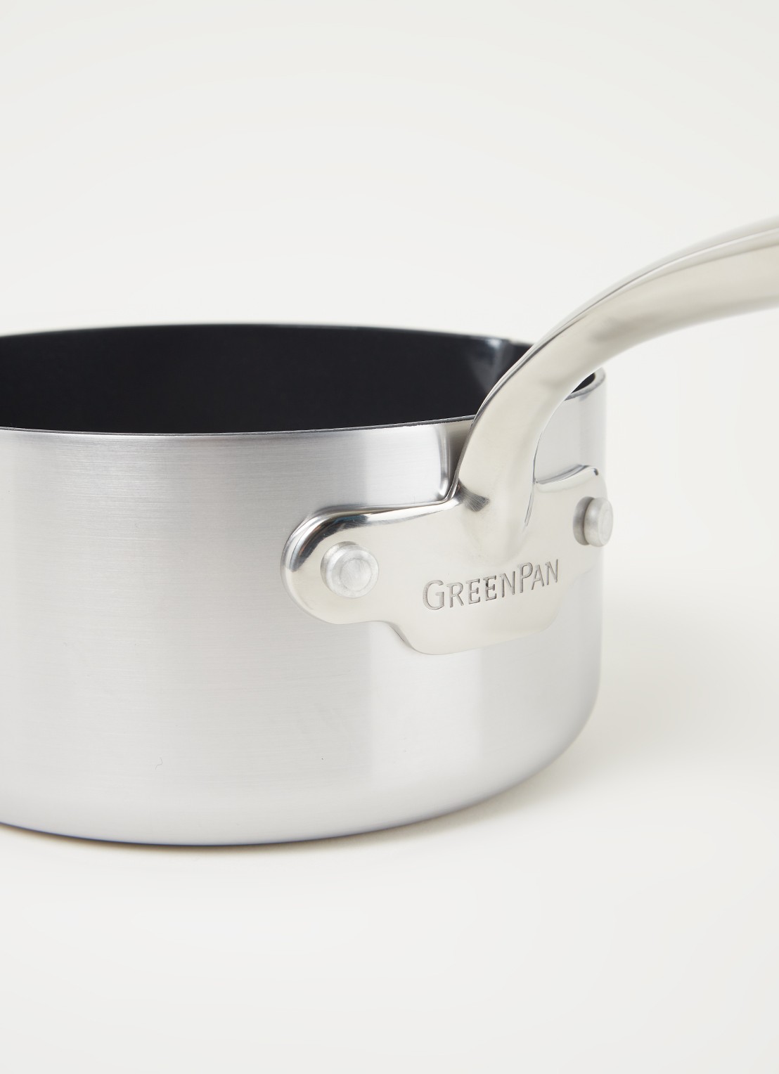 GreenPan Barcelona Evershine steelpan Ø16 cm - detail zilver