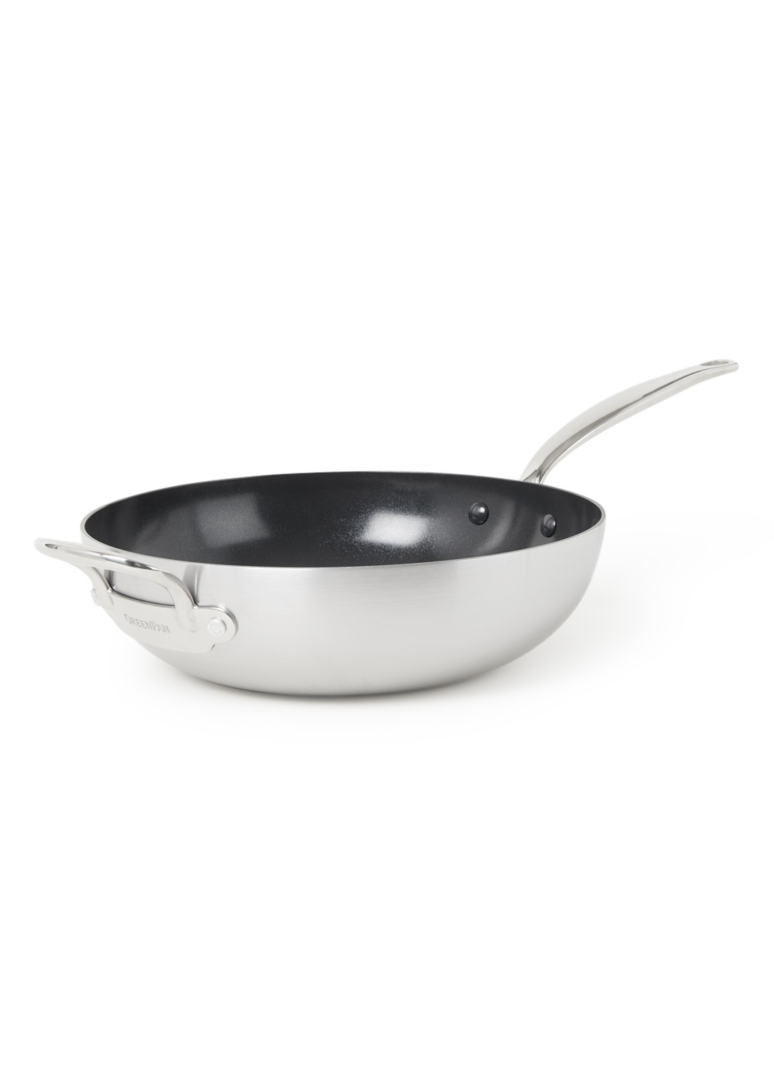 GreenPan Barcelona wokpan Ø30 cm - voorkant zilver