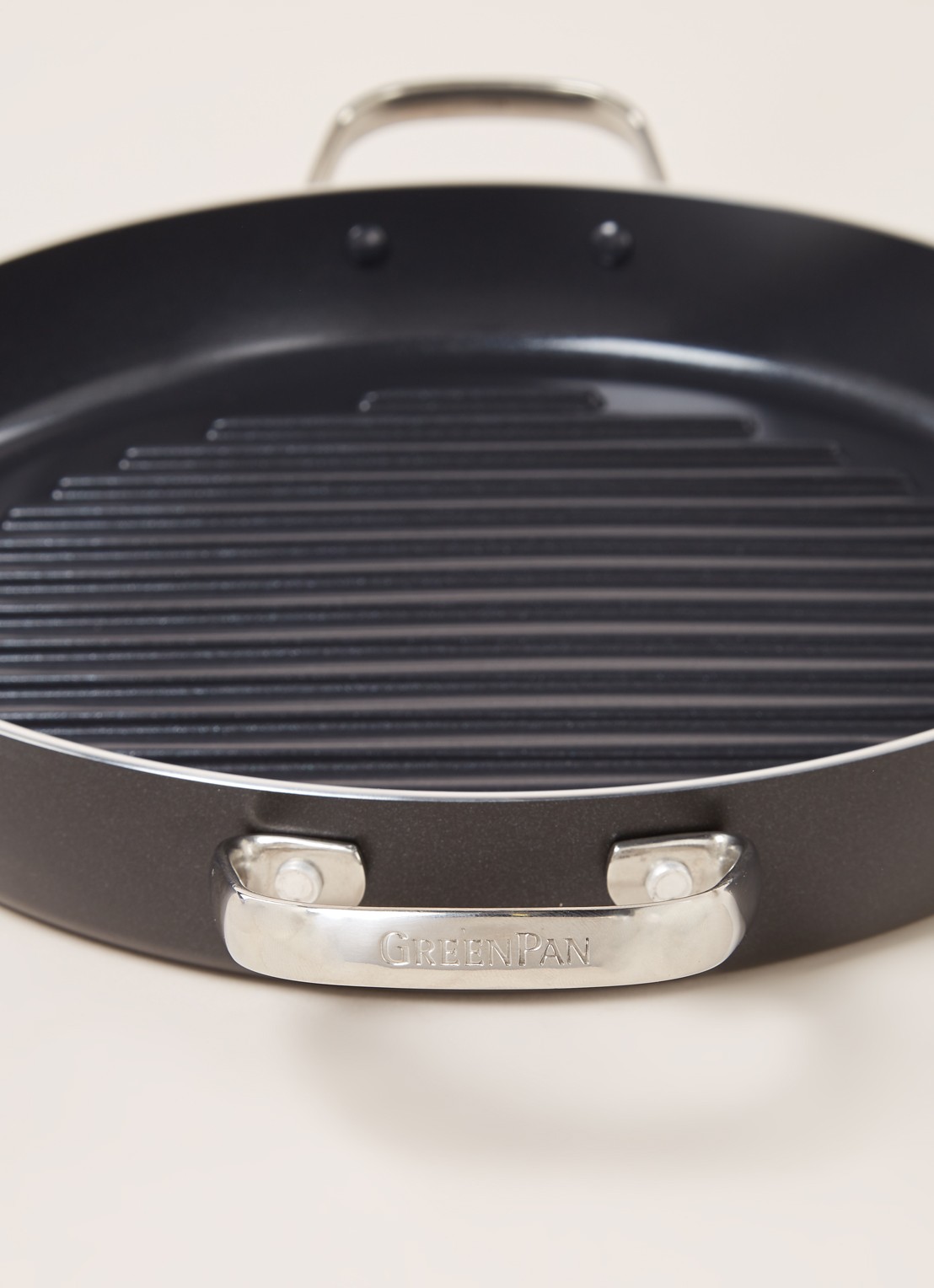 GreenPan Essentials grillpan Ø28 cm - detail zwart