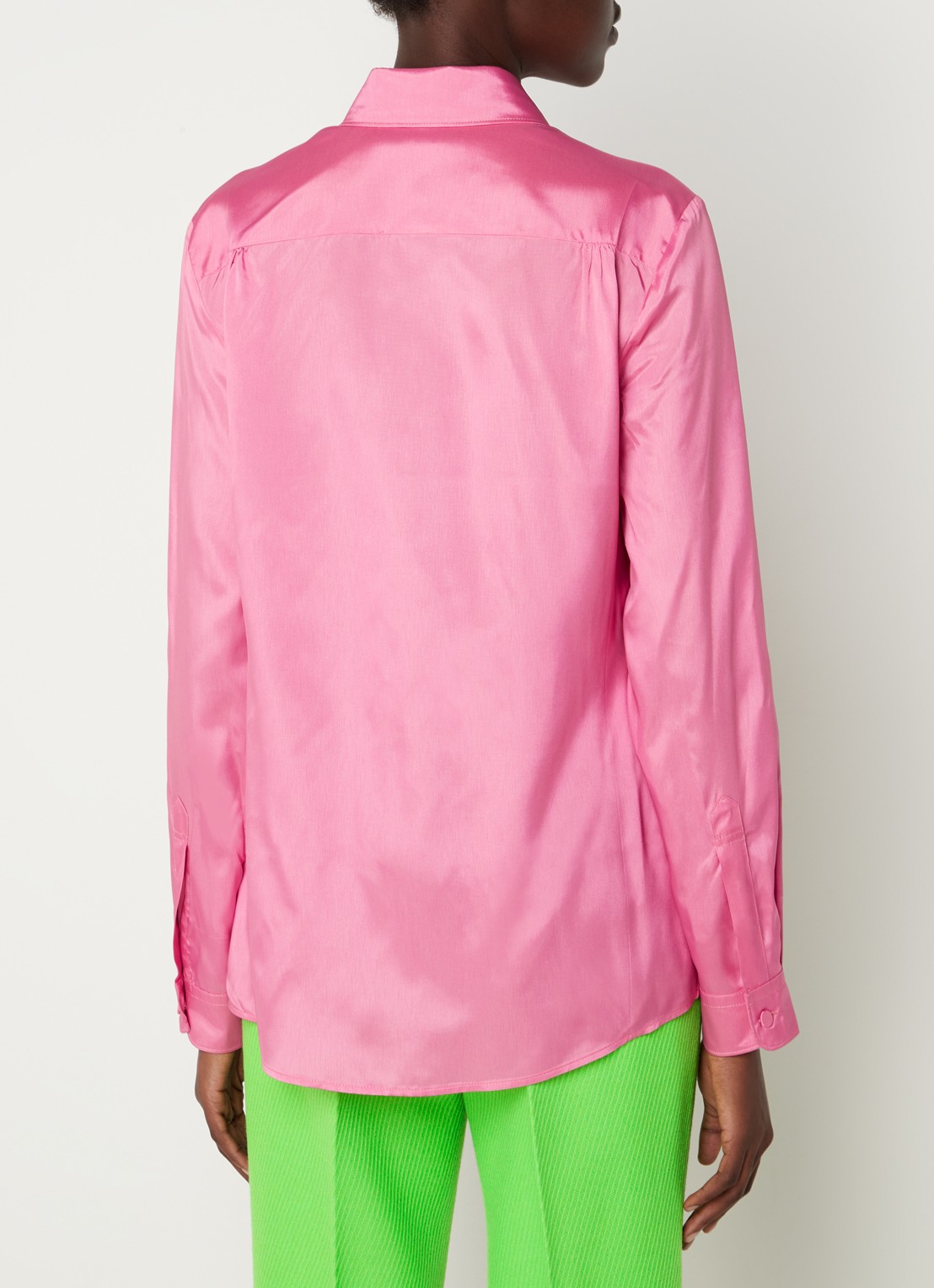 Gucci Blouse met borstzak en glanzende finish - achterkant roze