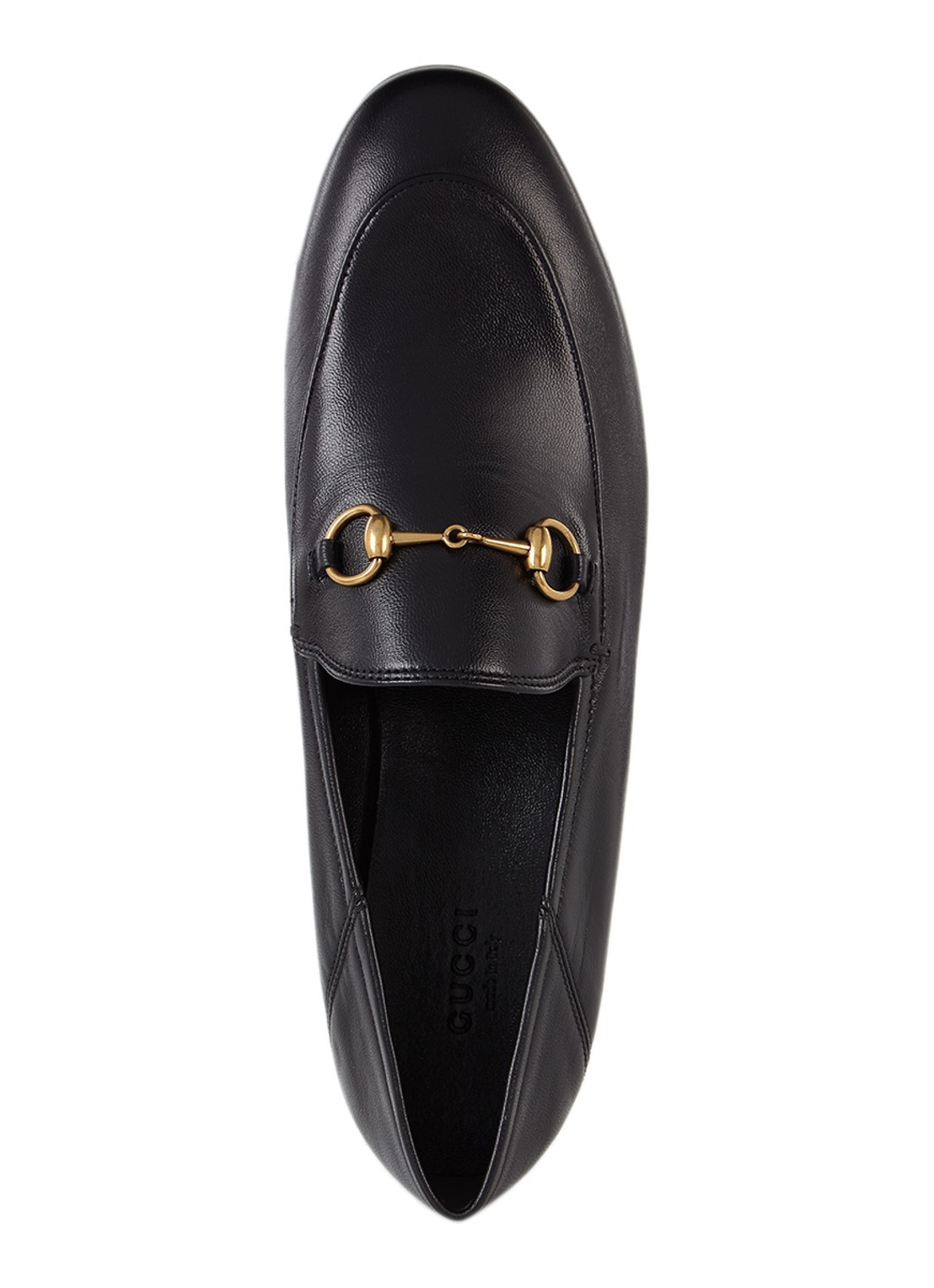 Gucci Brixton loafer van leer met horsebit - detail zwart