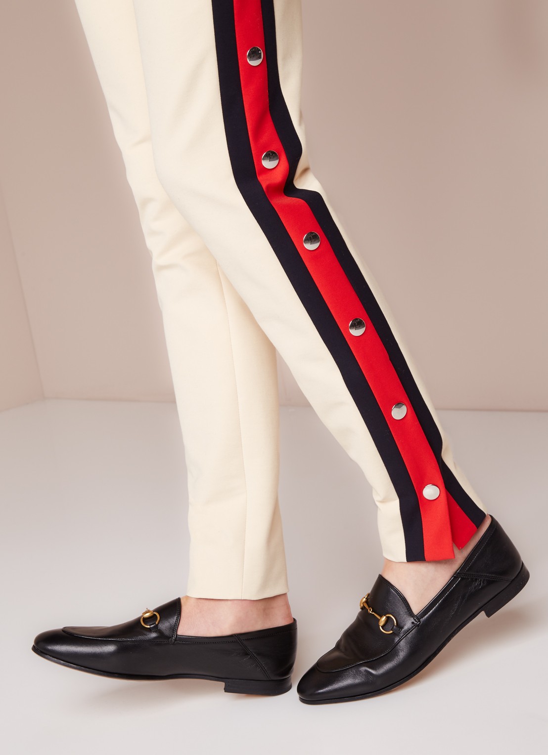 Gucci Brixton loafer van leer met horsebit - voorkant 5 zwart