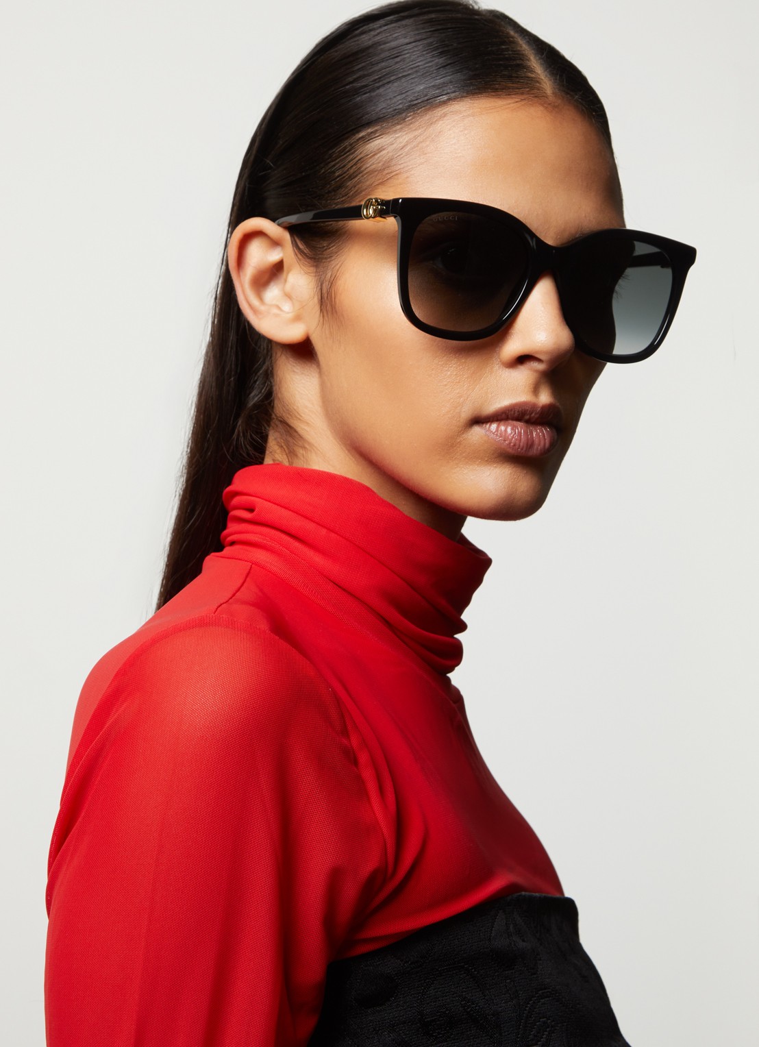 Gucci Butterfly zonnebril GG1071S  - voorkant 5 zwart