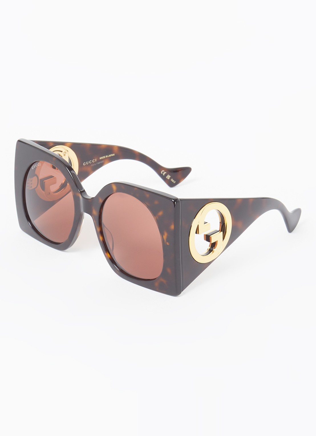 Gucci Butterfly zonnebril GG1254S - voorkant donkerbruin