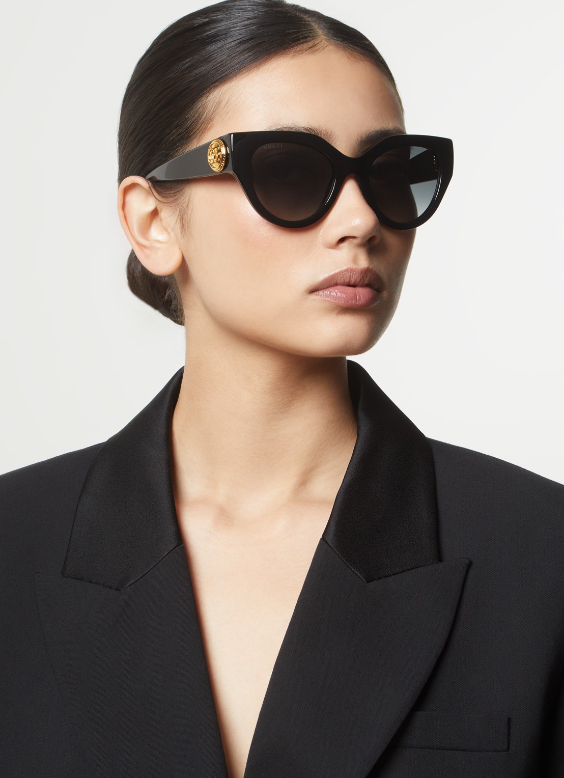 Gucci Cat Eye zonnebril GG1408S - voorkant 5 zwart
