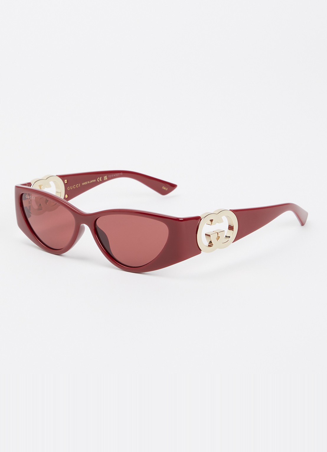 Gucci Cat Eye zonnebril GG1824S - voorkant bordeauxrood