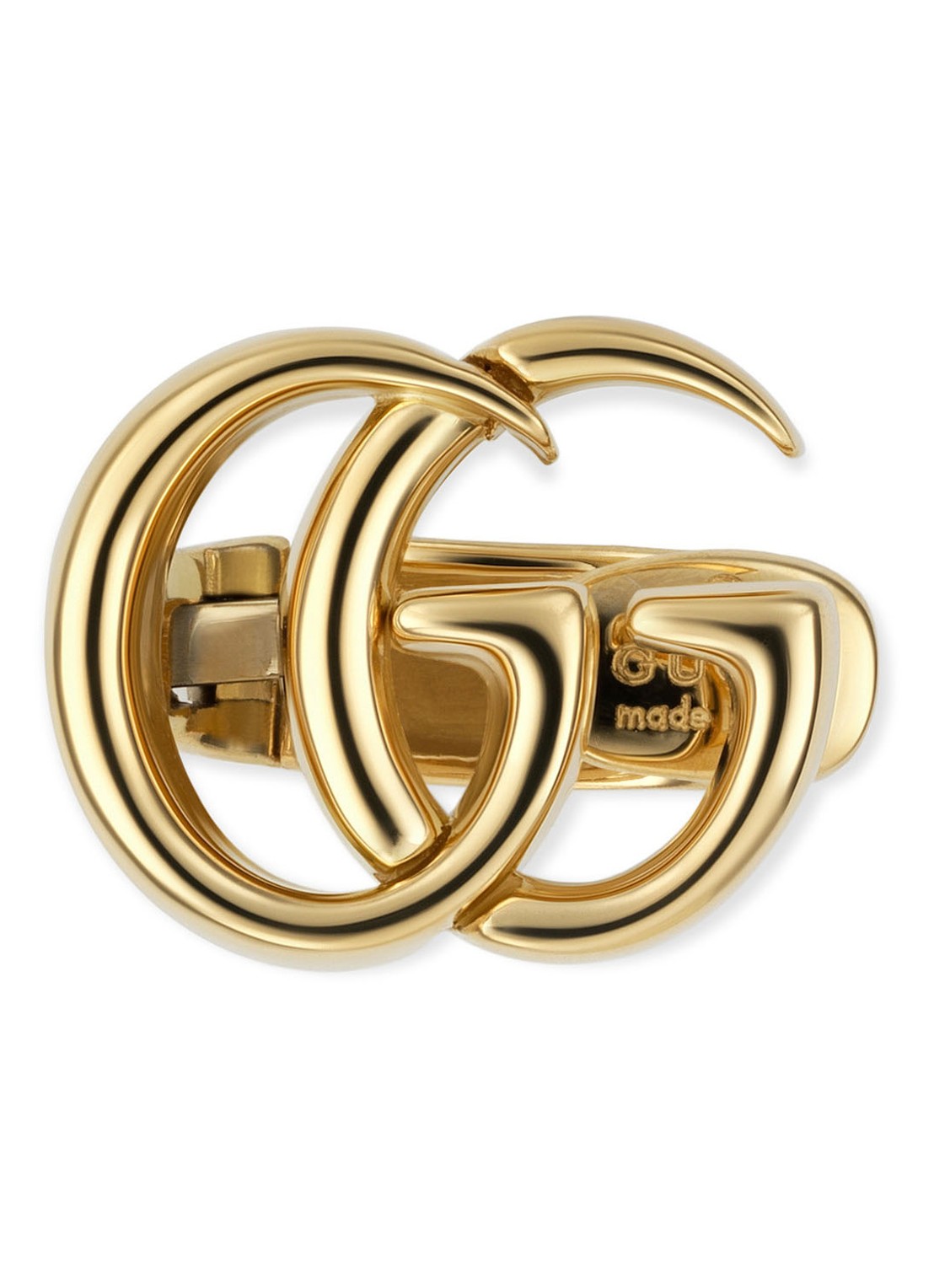 Gucci Double G oorclip van 18 karaat geelgoud - voorkant goud