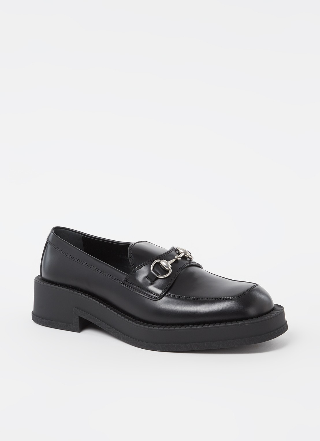 Gucci Genk loafer van leer  - voorkant zwart