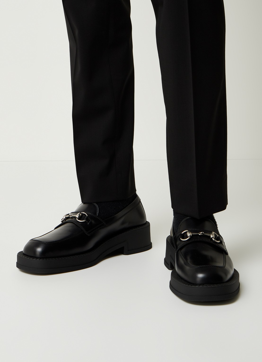 Gucci Genk loafer van leer  - voorkant 2 zwart