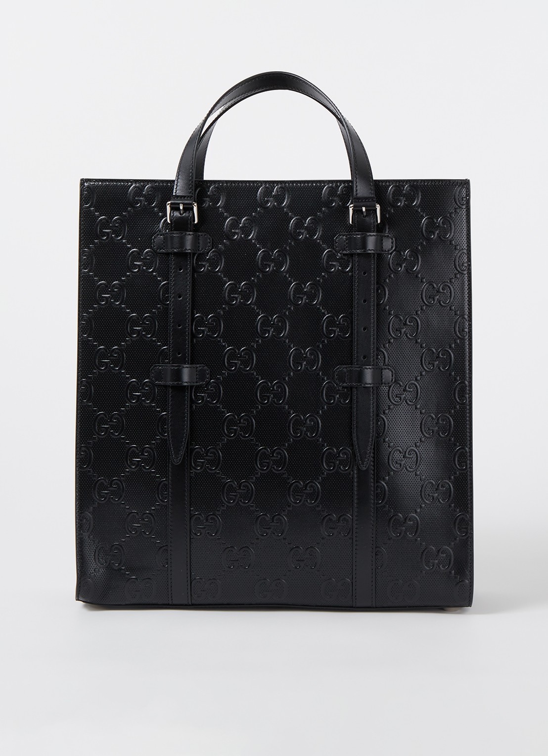 Gucci GG Tennis shopper van geperforeerd leer  - voorkant 4 zwart
