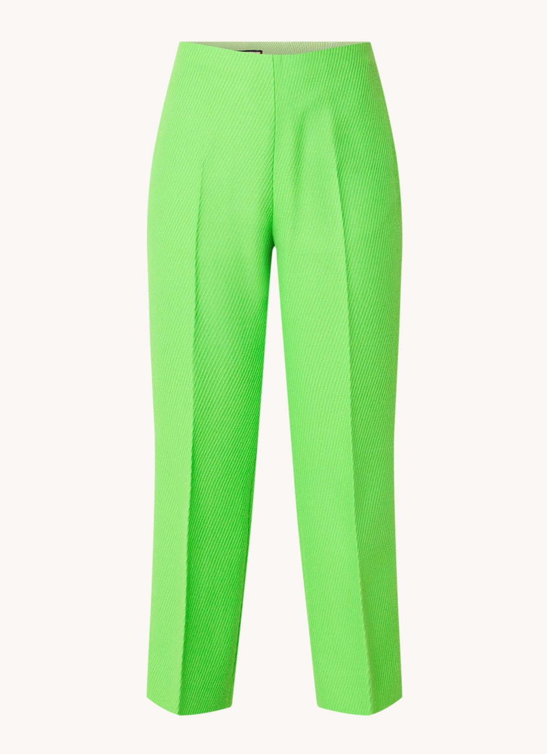 Gucci High waist straight fit cropped pantalon in wolblend - voorkant 3 neongroen
