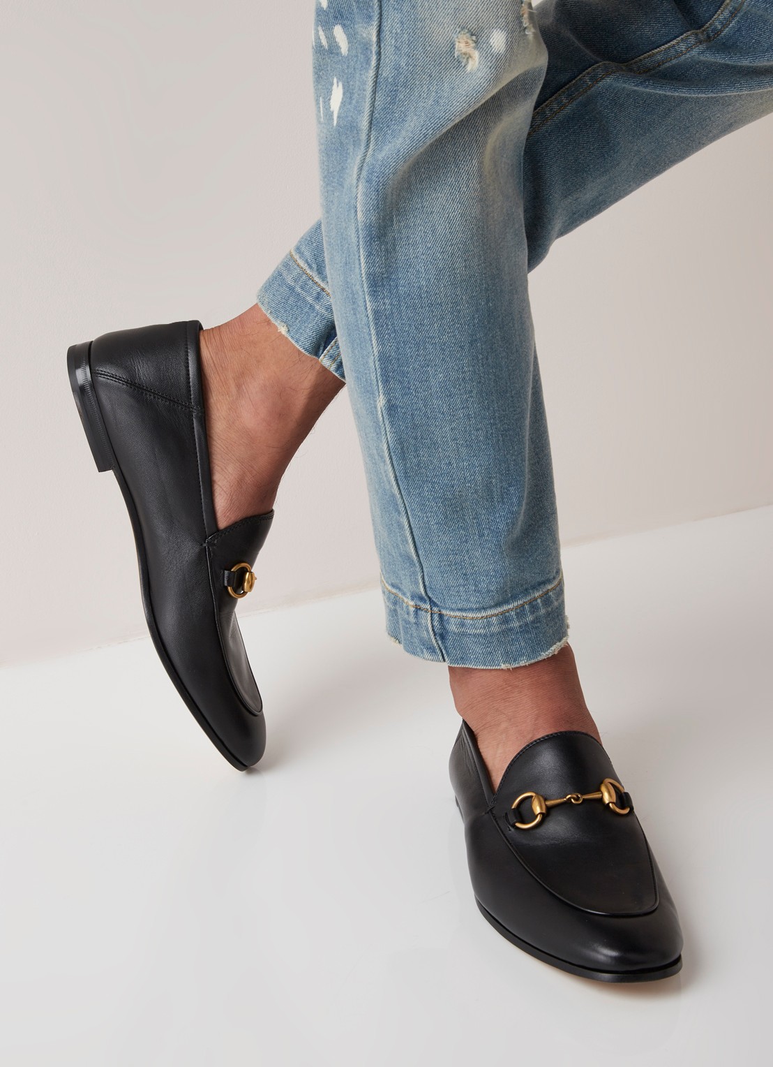 Gucci Horsebit loafer van leer - voorkant 5 zwart