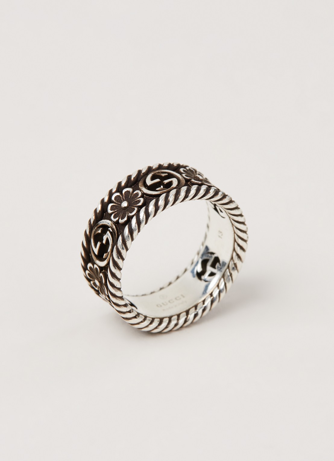 Gucci Interlocking G ring van zilver  - detail zilver