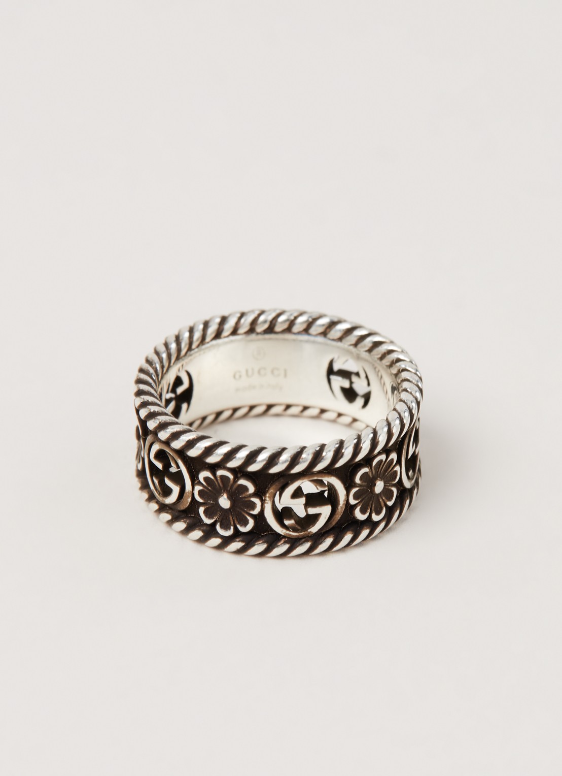 Gucci Interlocking G ring van zilver  - detail 2 zilver