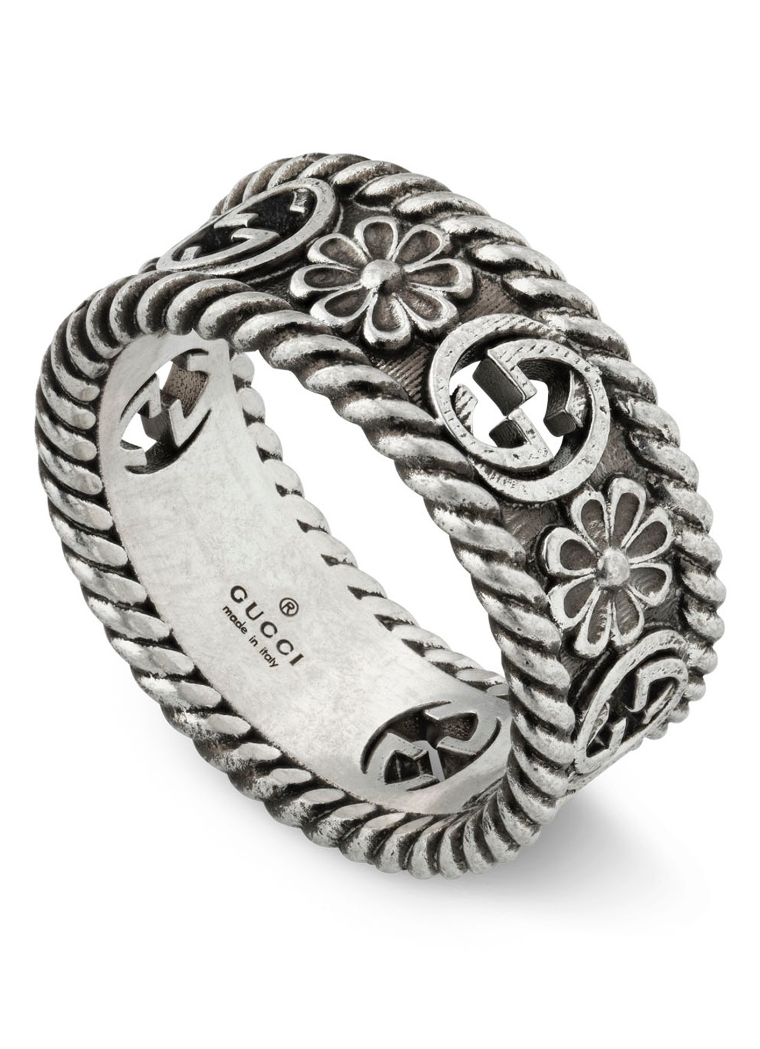 Gucci Interlocking G ring van zilver  - voorkant 3 zilver