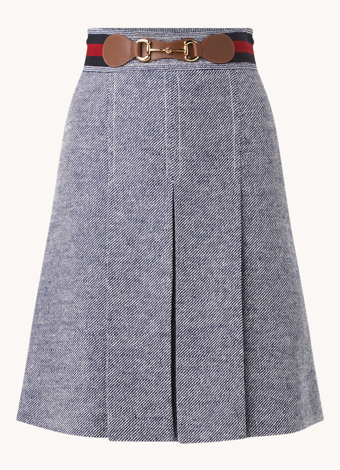 Gucci Mini plooirok van bouclé met gesp - voorkant 2 blauw