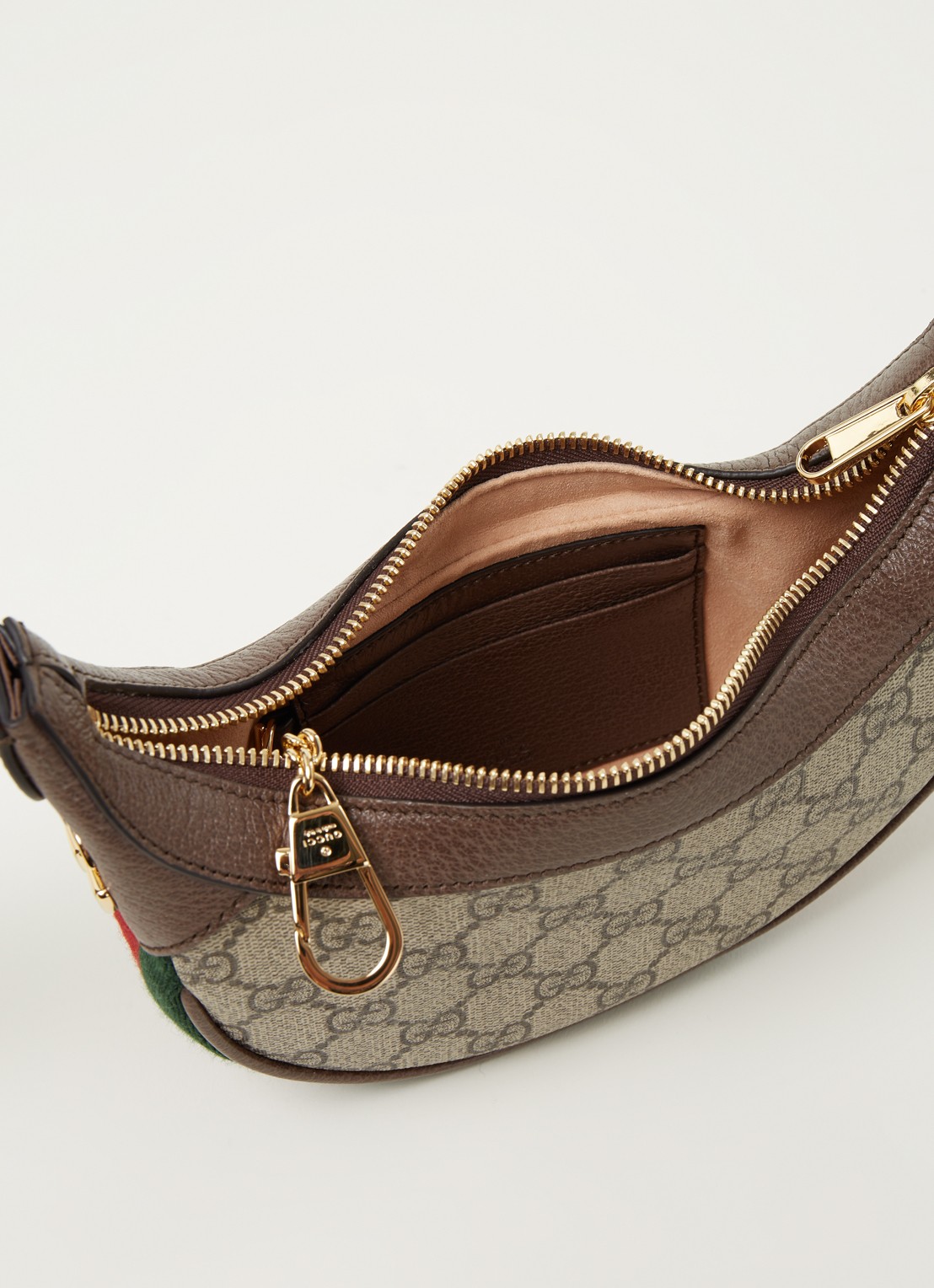 Gucci Ophidia Mini baguette bag van leer en canvas - detail 3 beige