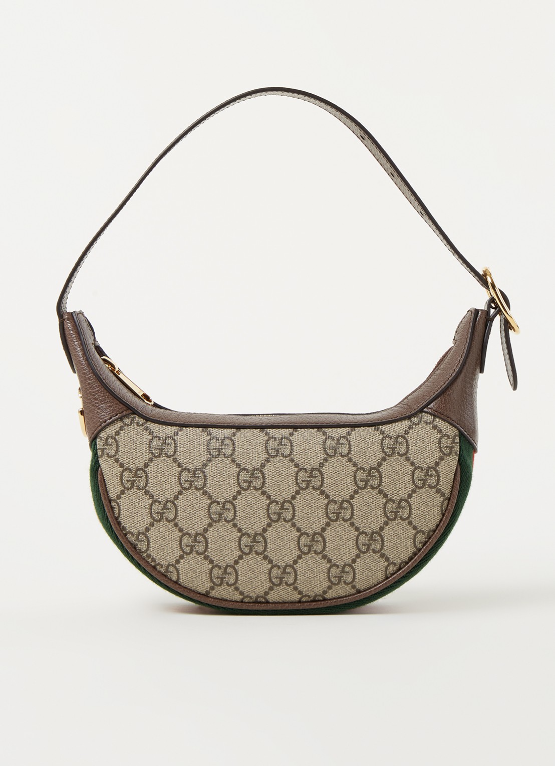 Gucci Ophidia Mini baguette bag van leer en canvas - voorkant 2 beige