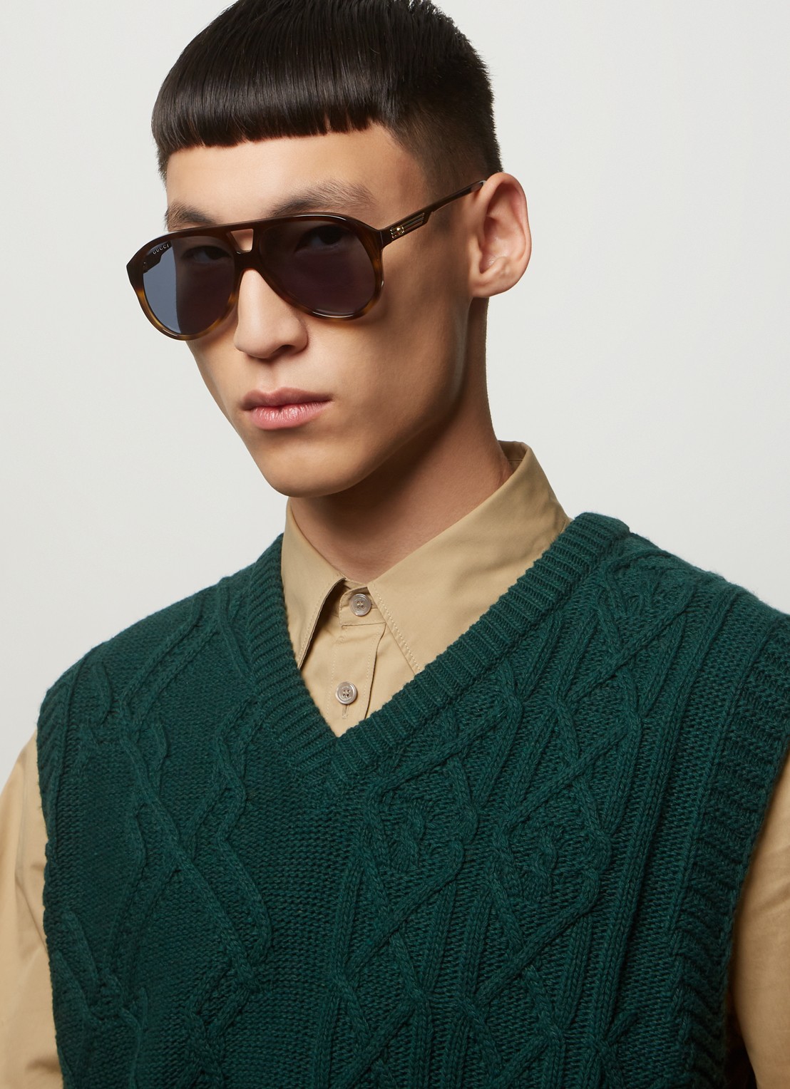 Gucci Piloten zonnebril GG1286S - voorkant 2 bruin
