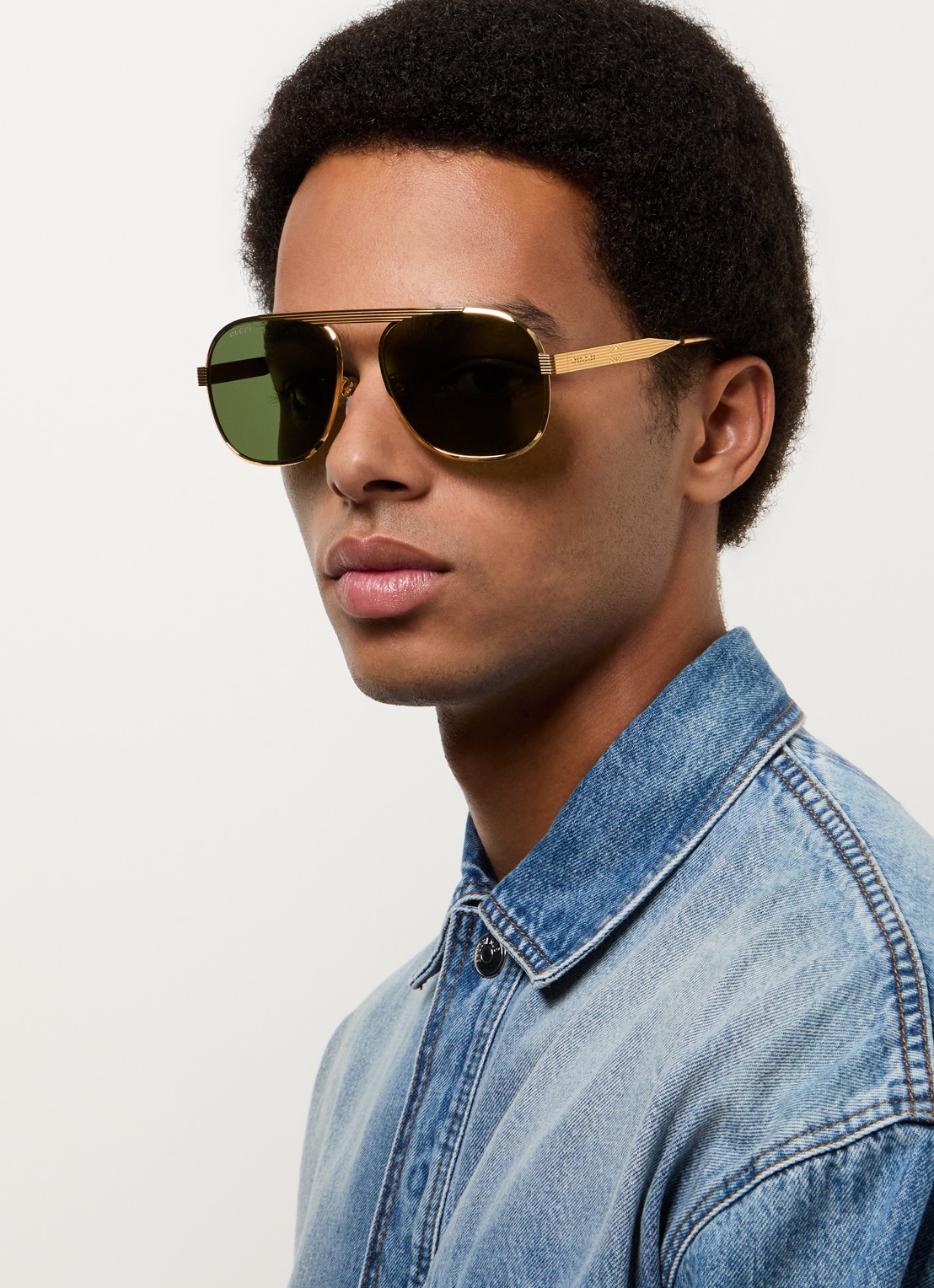 Gucci Piloten zonnebril GG1514S - voorkant 2 goud
