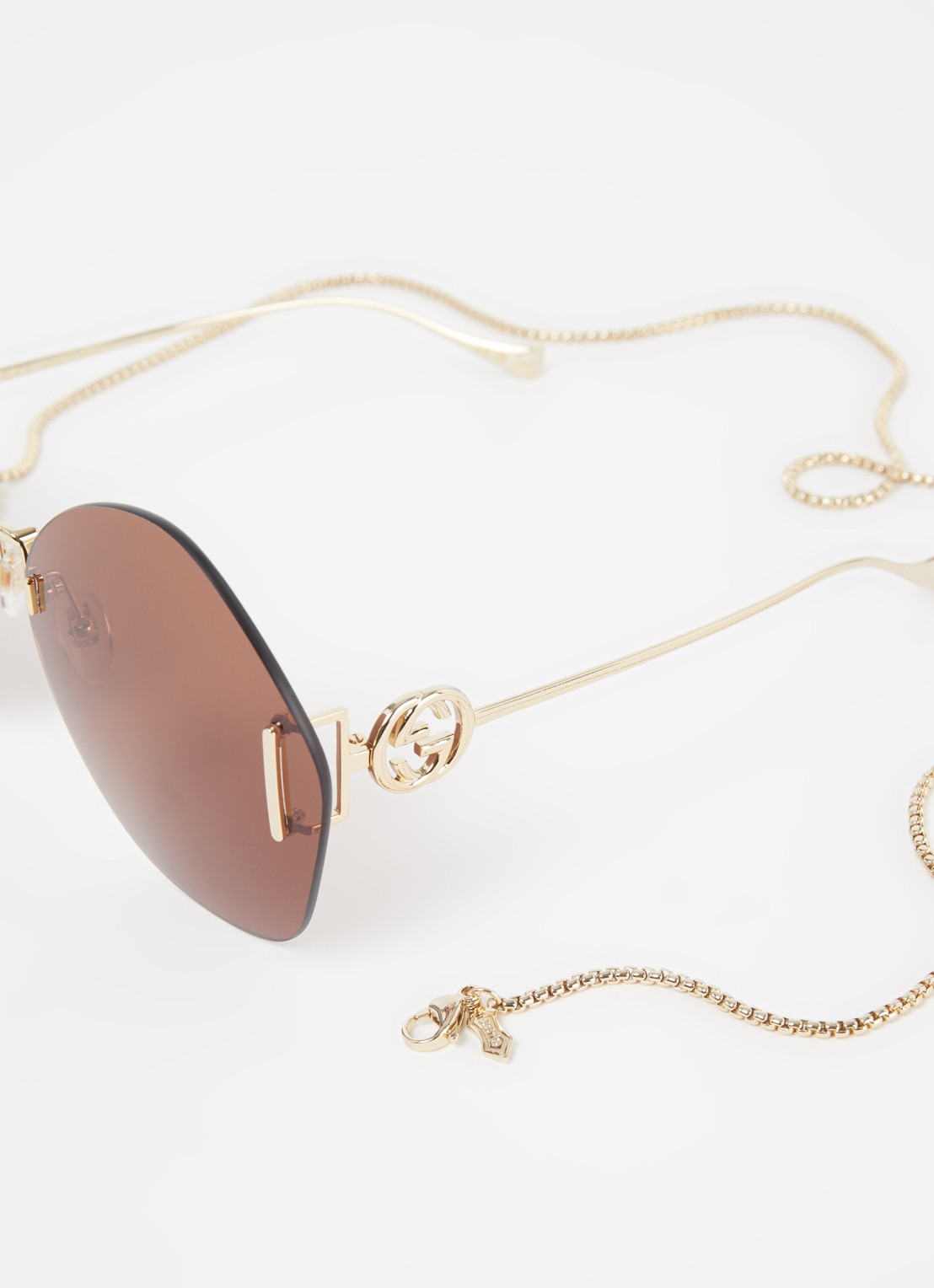 Gucci Retro zonnebril GG1203S - detail 4 bruin