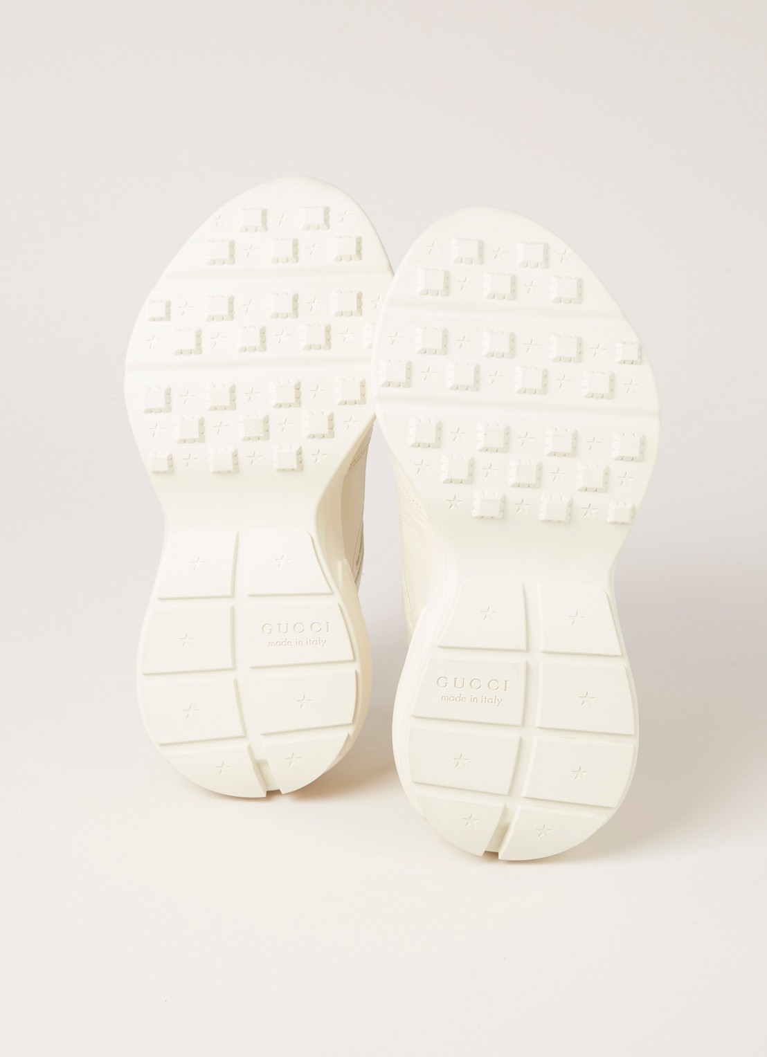 Gucci Rhyton sneaker van leer  - detail 5 gebroken wit