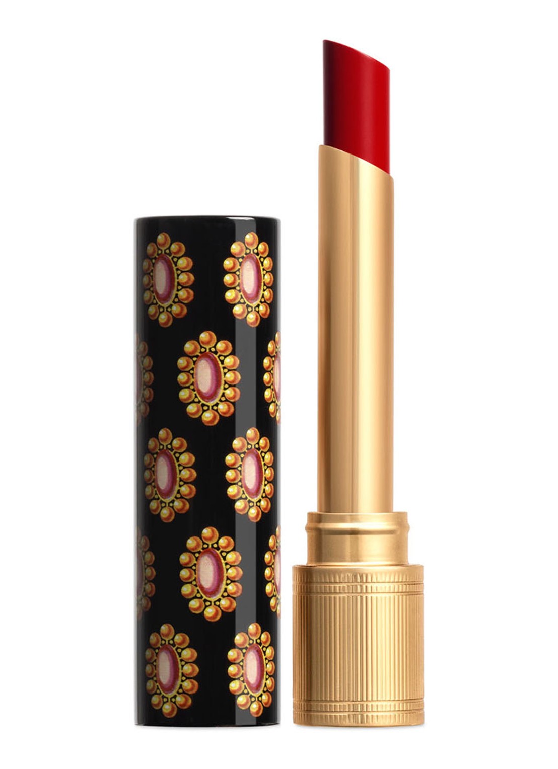 Gucci Rouge de Beauté Brillant Glow en Care - lipstick - voorkant 517 abby maroon red