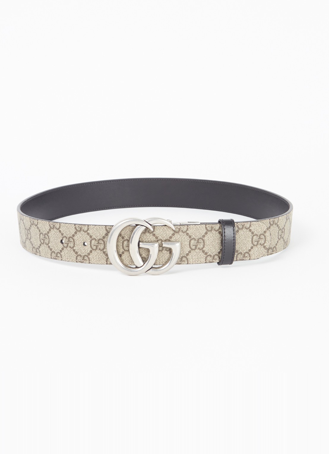Gucci Supreme riem van leer met logoprint  - voorkant bruin