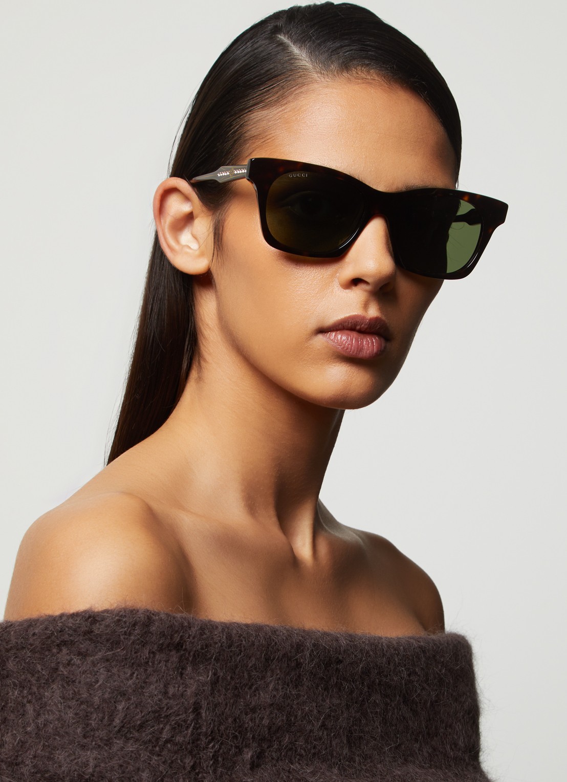 Gucci Wayfarer zonnebril GG1299S - voorkant 5 donkerbruin