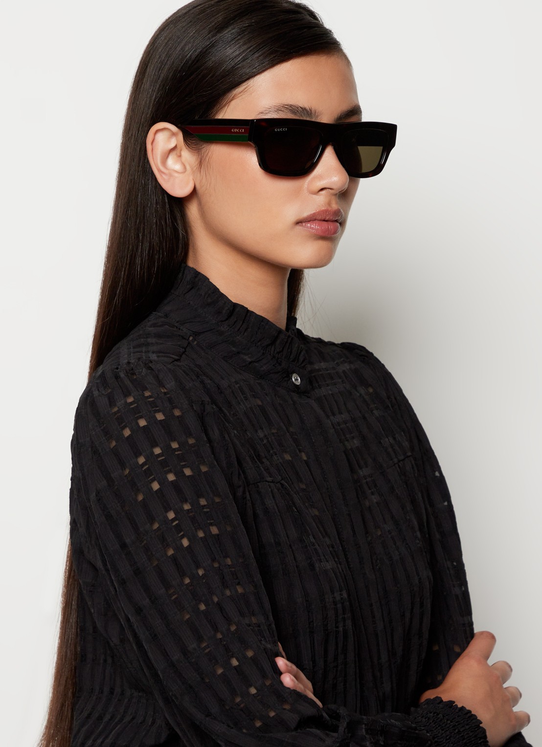Gucci Wayfarer zonnebril GG1301S - voorkant 2 bruin