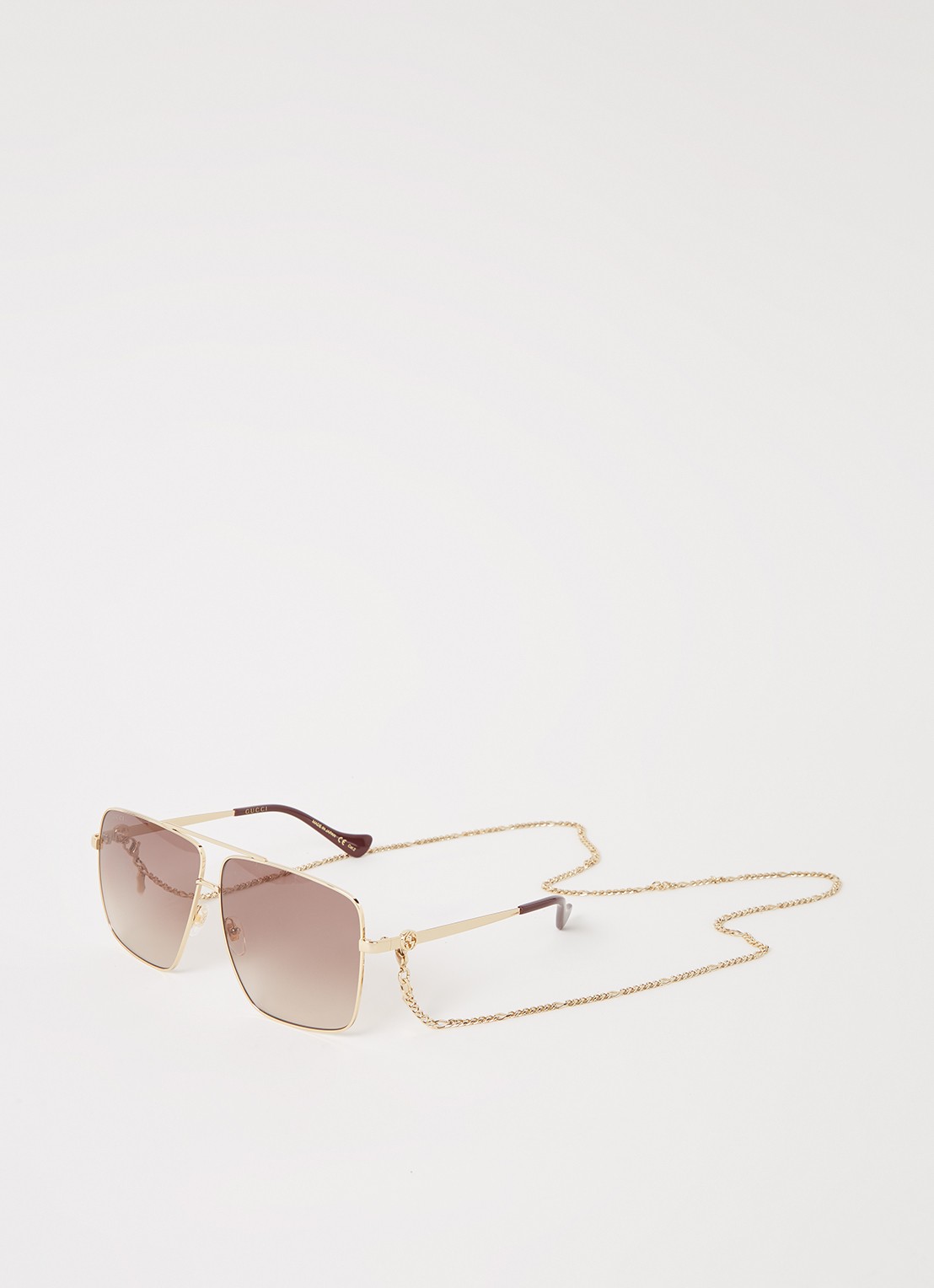 Gucci Zonnebril GC001815 met brillenkoord - voorkant goud