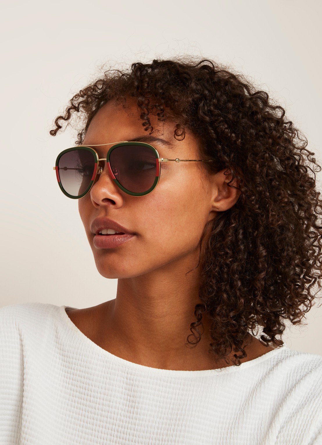 Gucci Zonnebril GG0062S  - voorkant 2 groen