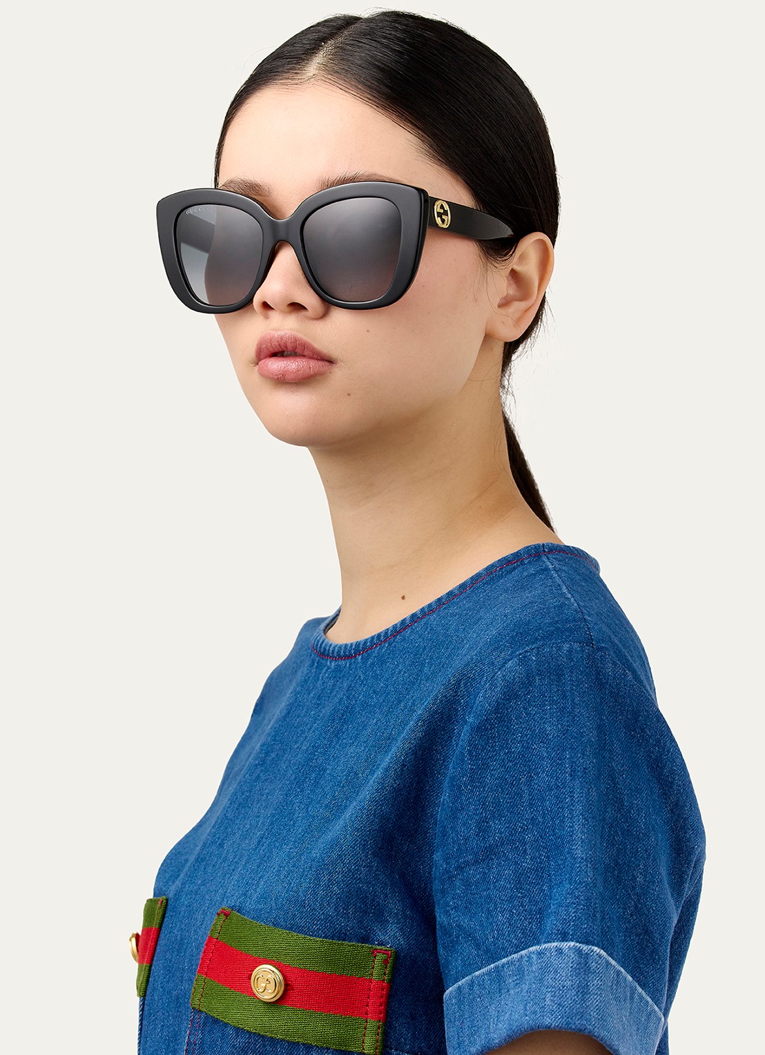 Gucci Zonnebril GG0327S - voorkant 5 zwart