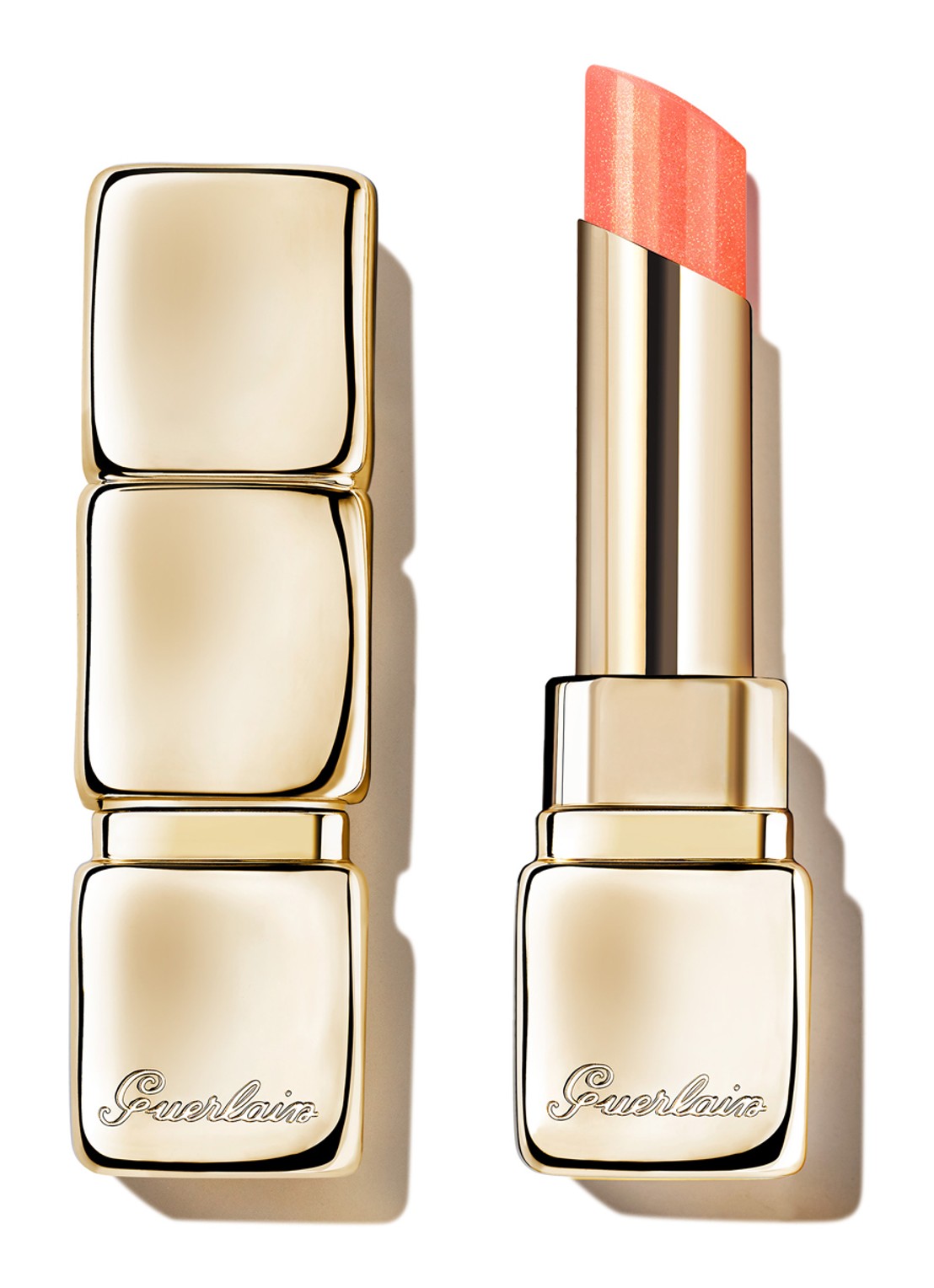 Guerlain Kiss Kiss Bee Glow - getinte lippenbalsem - voorkant 389 pearly peach