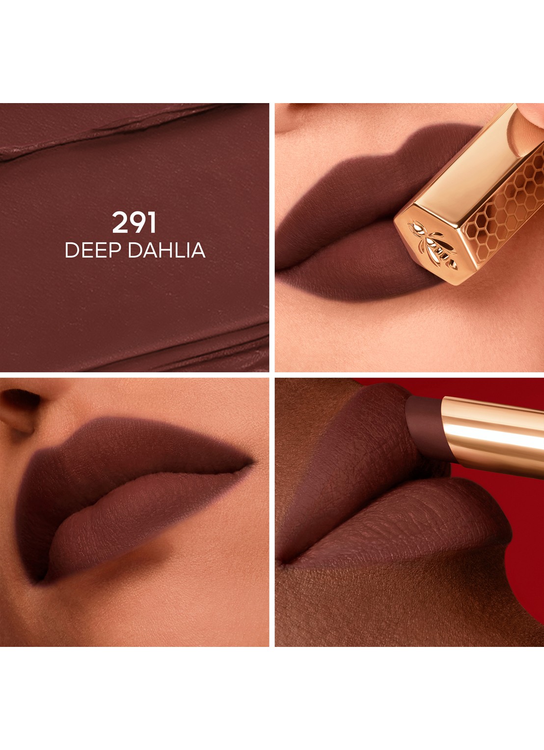Guerlain KissKiss Honey-Infused Intense Lipstick - detail 3 291 deep dahlia