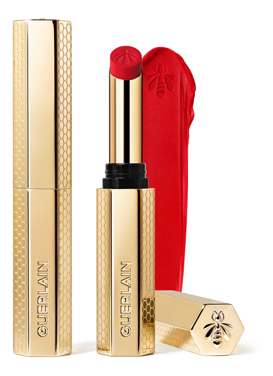 Guerlain KissKiss Honey-Infused Intense Lipstick - voorkant 6 510 petal red