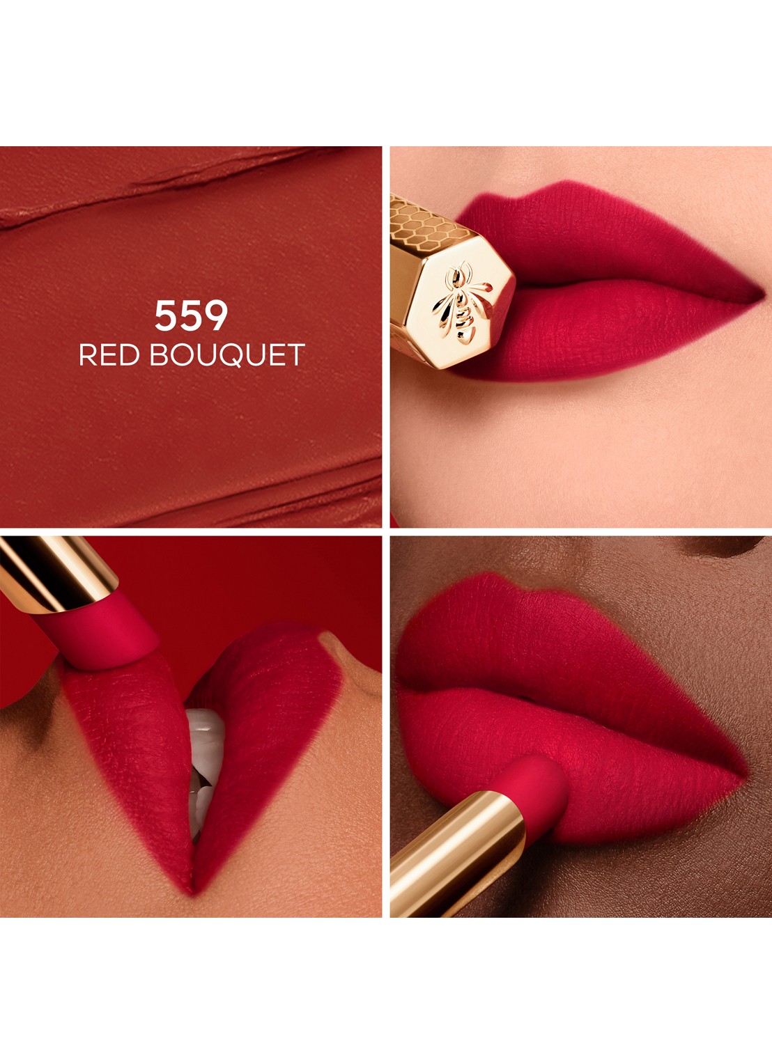 Guerlain KissKiss Honey-Infused Intense Lipstick - detail 3 559 red bouquet