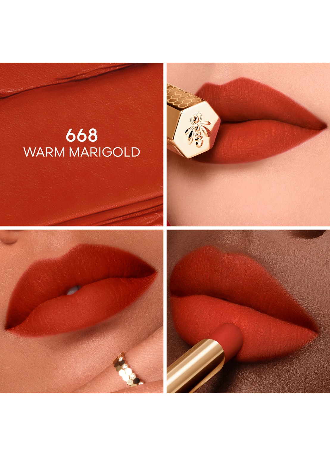 Guerlain KissKiss Honey-Infused Intense Lipstick - detail 3 668 warm marigold