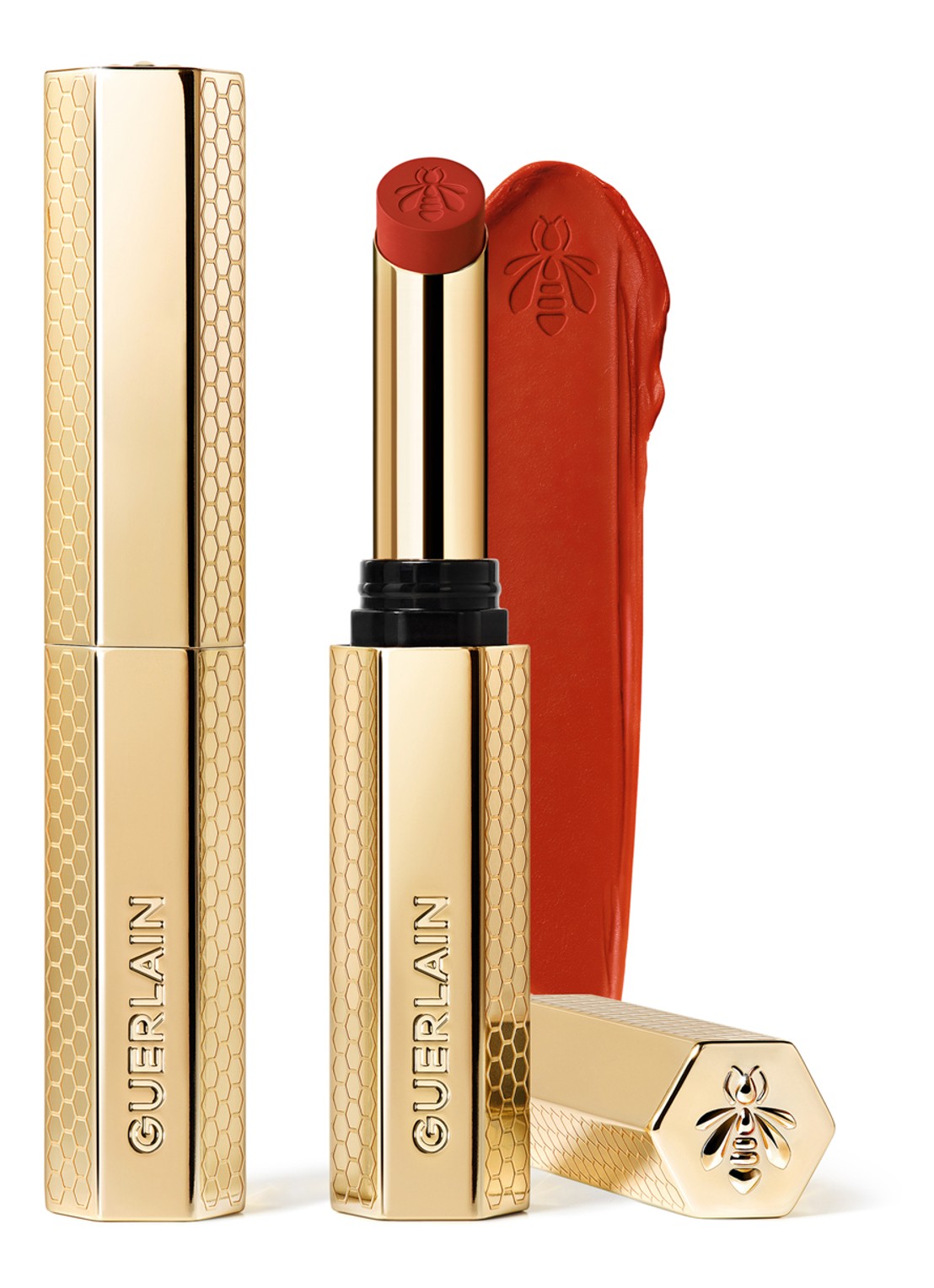 Guerlain KissKiss Honey-Infused Intense Lipstick - voorkant 668 warm marigold