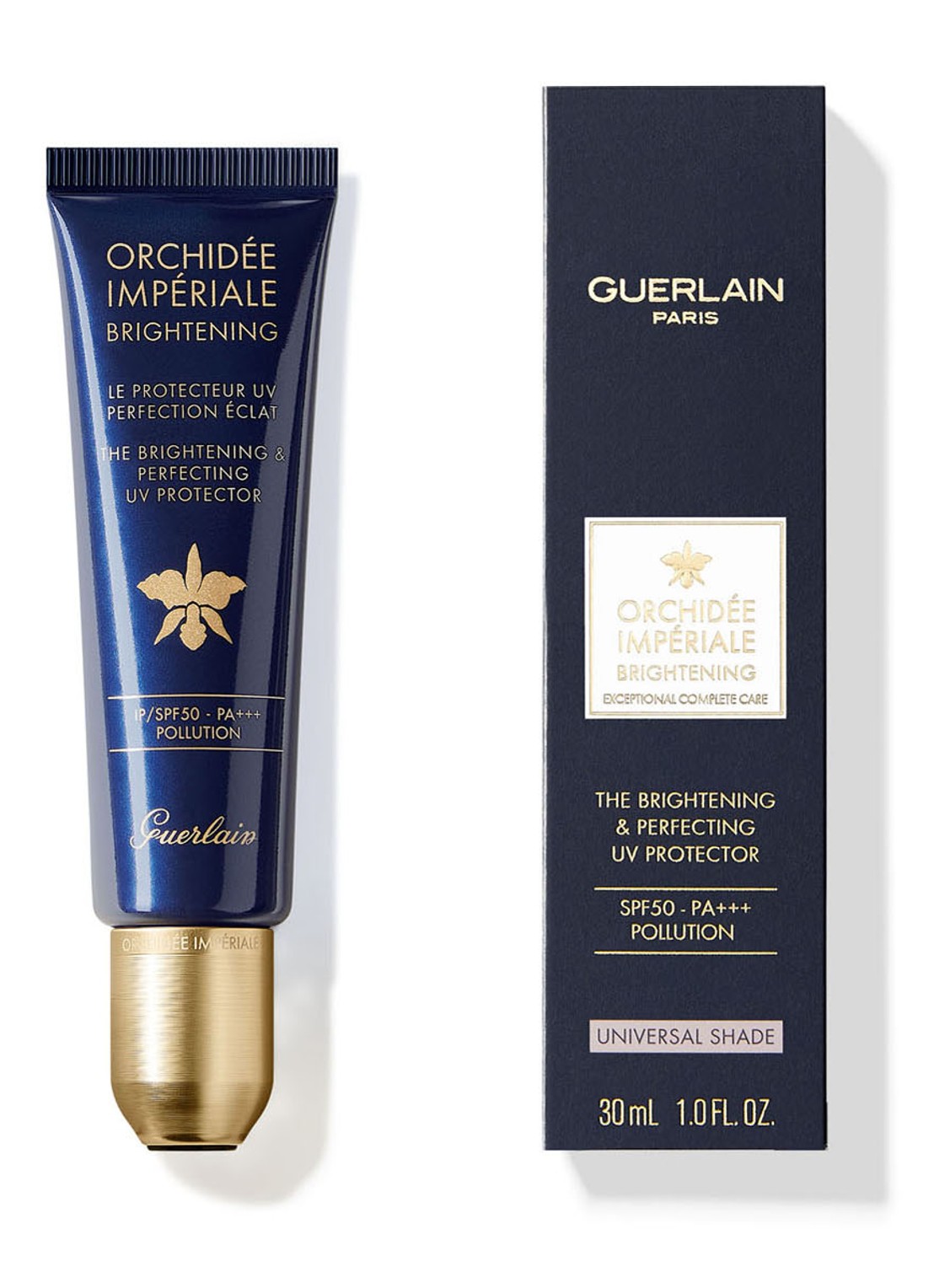 Guerlain The Brightening & Perfecting UV Protector SPF 50 - PA+++ - getinte zonnebrand - voorkant 2 undefined