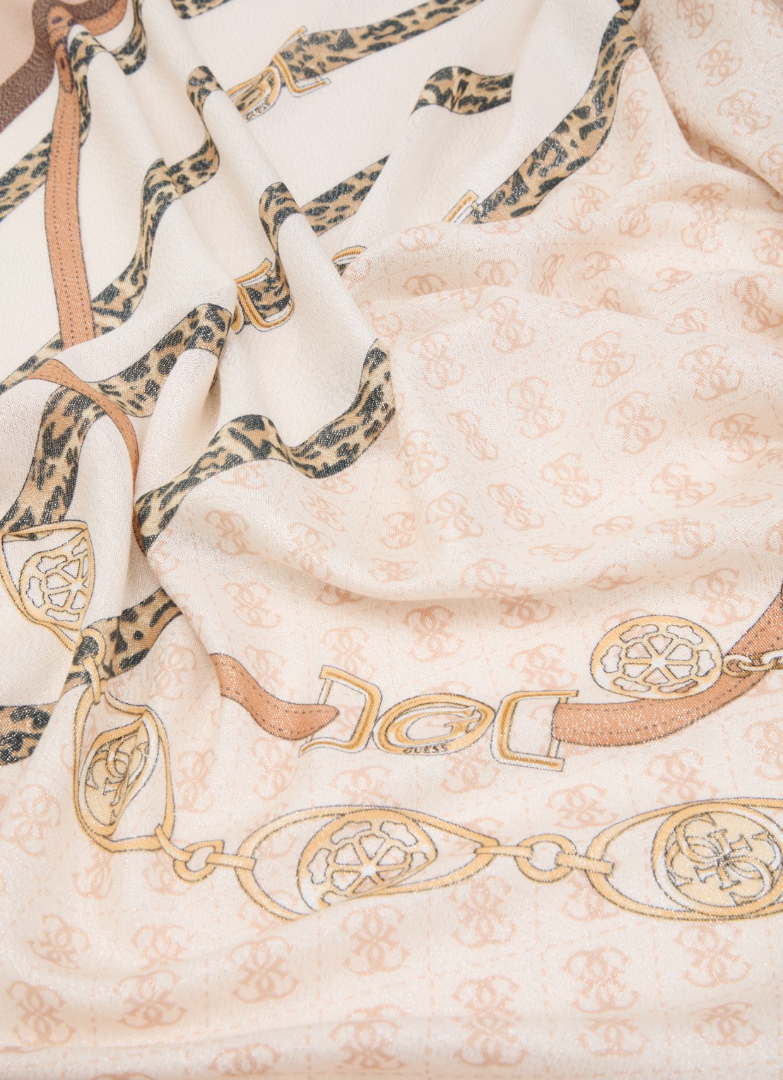 GUESS 4G sjaal met glitter 180 x 70 cm  - detail 3 taupe