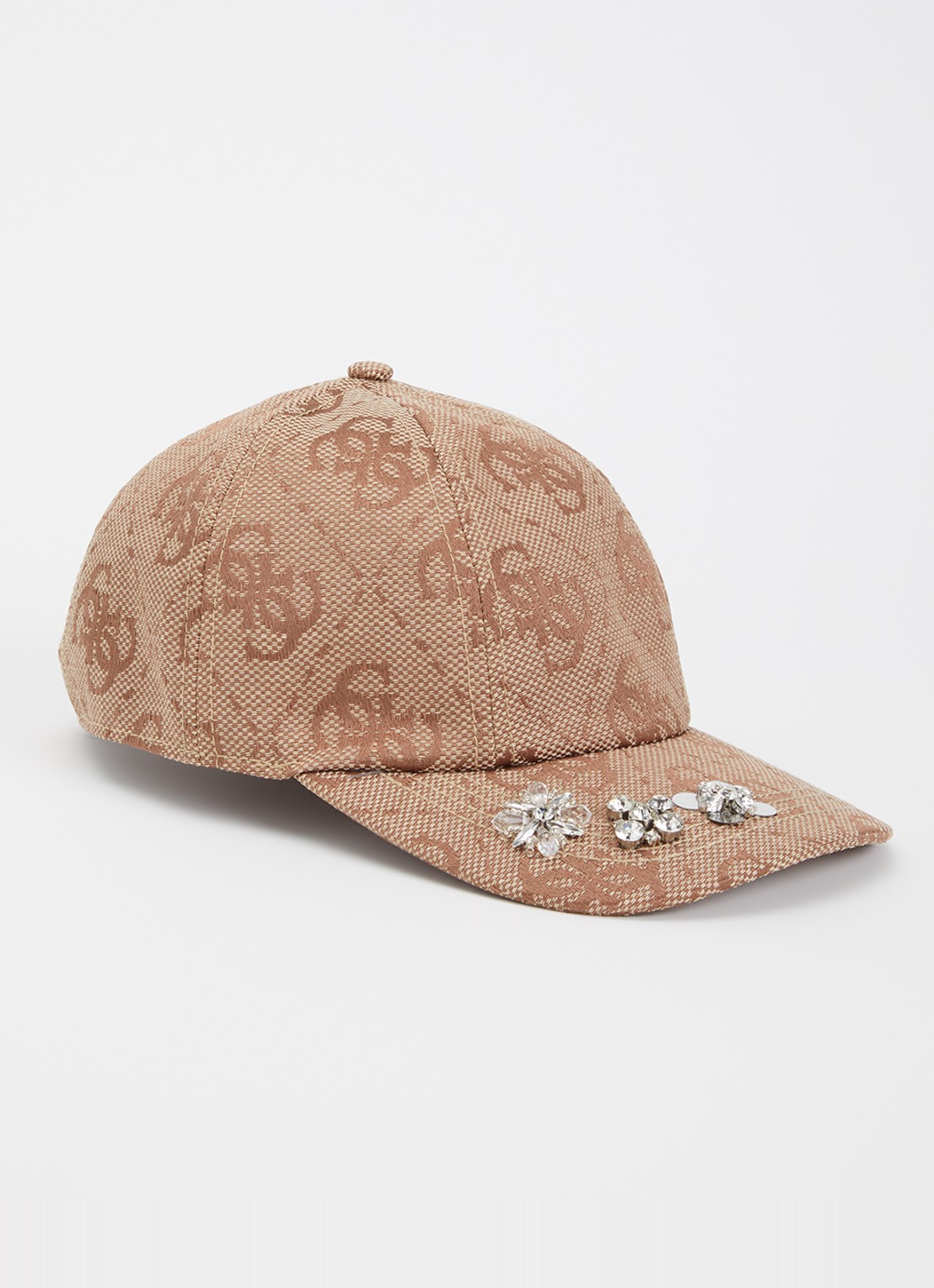 GUESS Adrey pet met jacquard dessin - voorkant beige