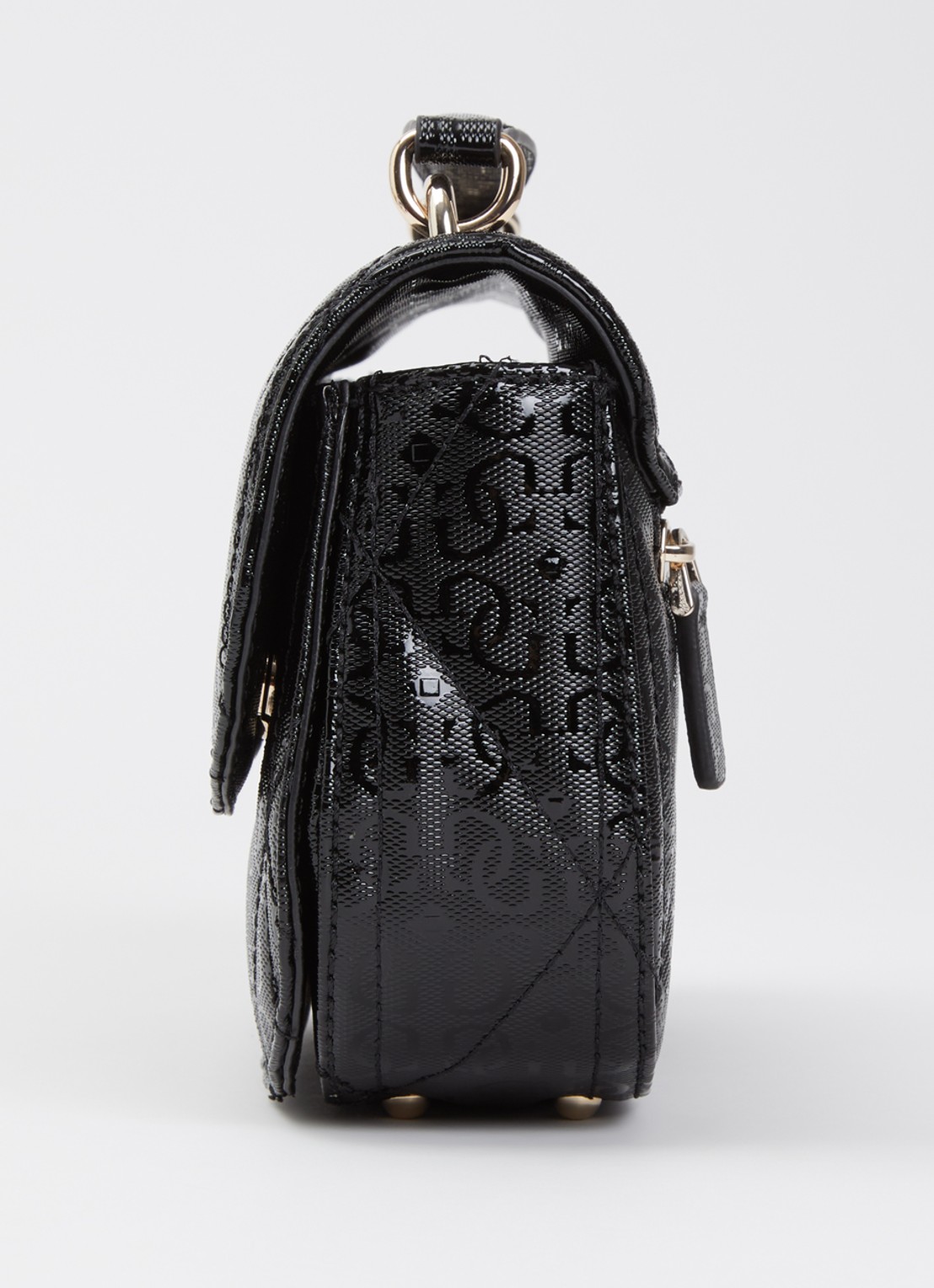 GUESS Aldina handtas met logoprint en afneembare schouderriem - detail 6 zwart