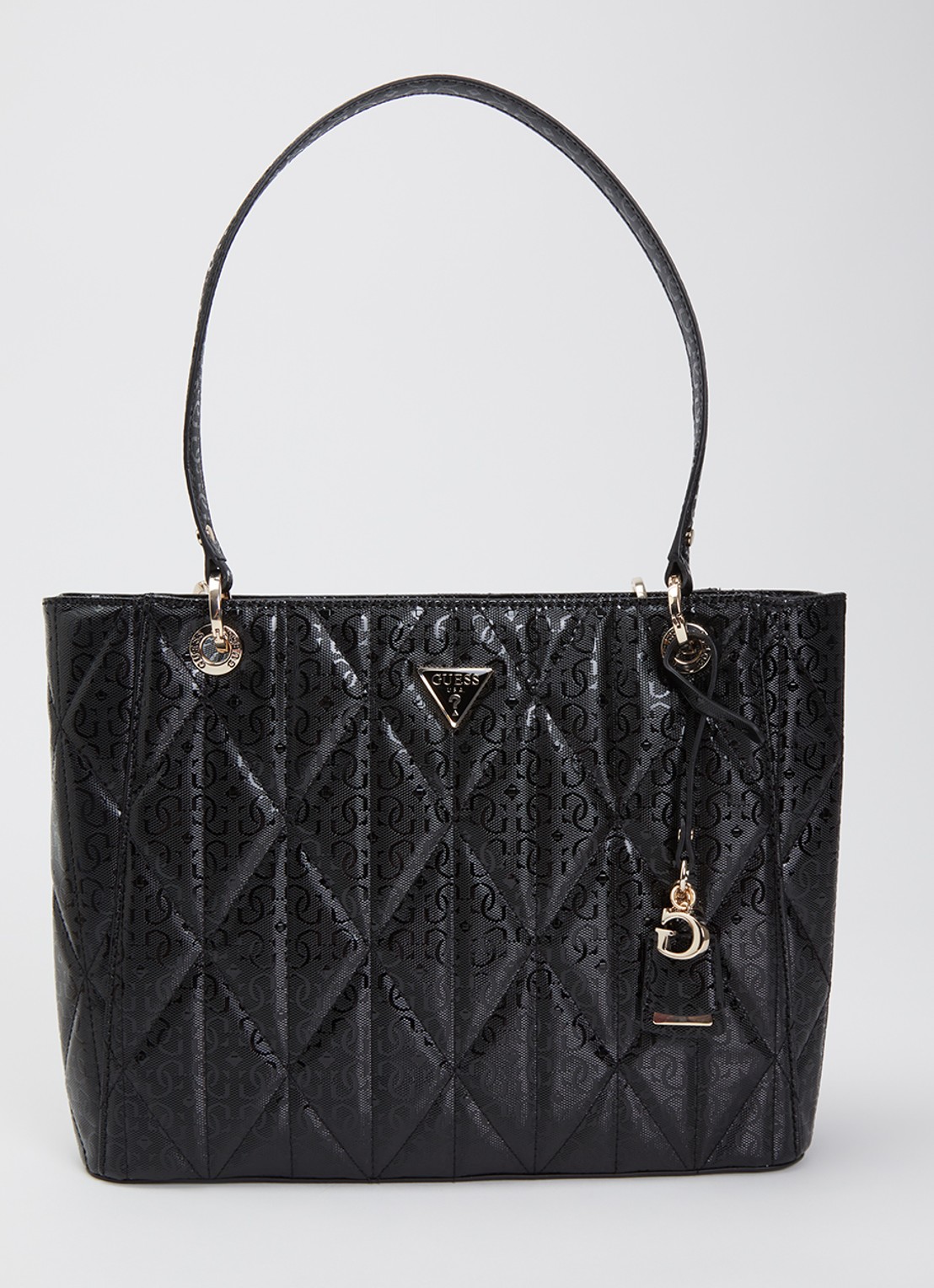 GUESS Aldina Noelle schoudertas met logoprint - voorkant zwart